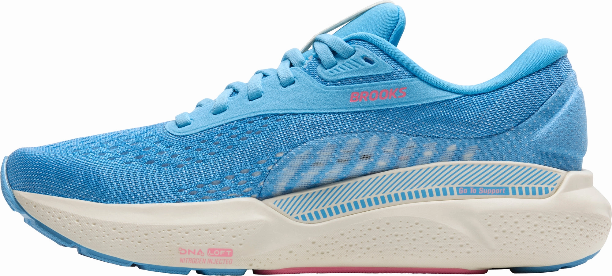 running in a temperate area Thermal Bonded Overlays Brooks Adrenaline GTS 24 Womens Running Shoes - Blue