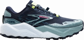 Brooks Caldera 7 Womens Trail Running Shoes - Navy Natural Motion Design adjustable - strap shoes