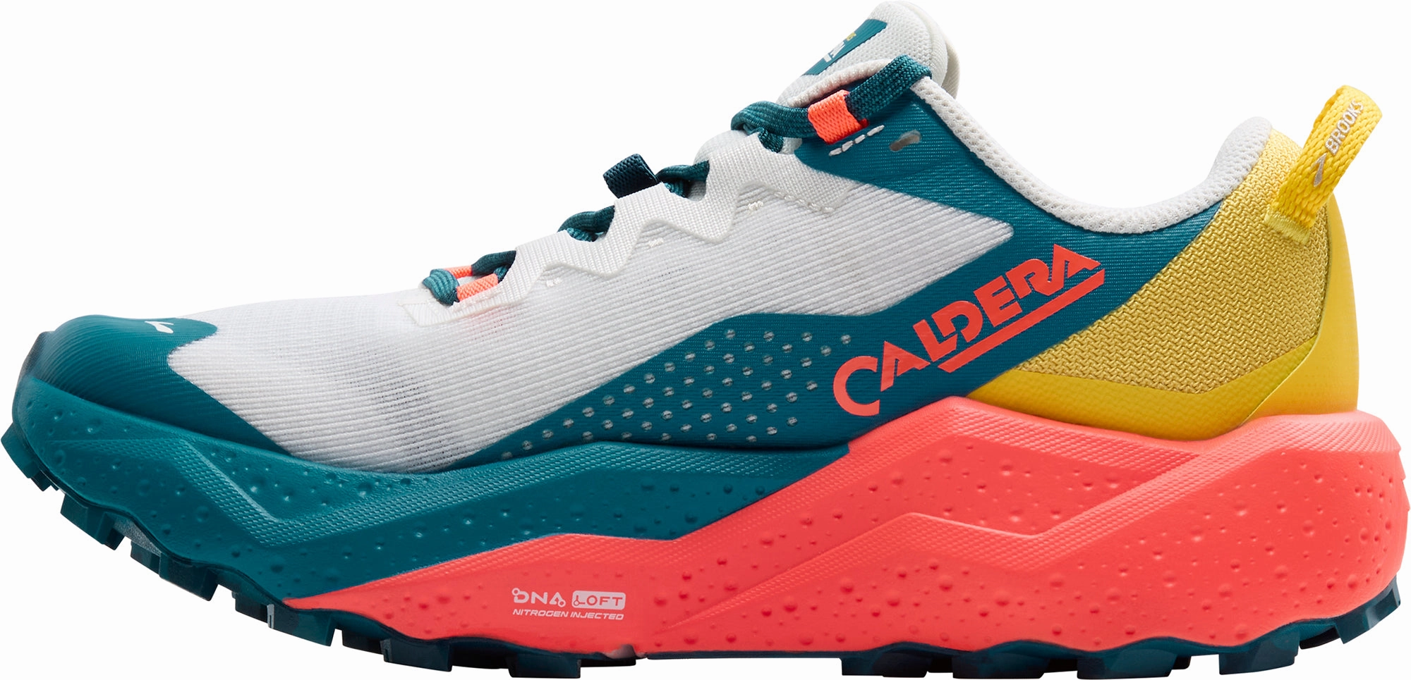 Stretchable Upper Material Brooks Caldera 8 Womens Trail Running Shoes - White