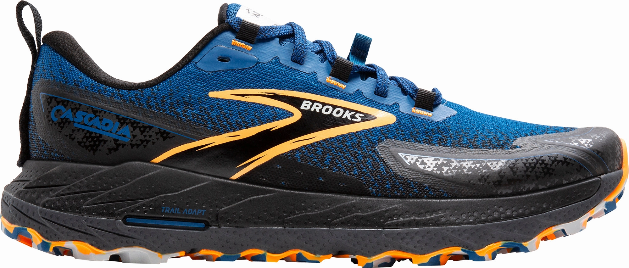Brooks Cascadia 18 Mens Trail Running Shoes - Blue wide - width shoe option running for family bonding