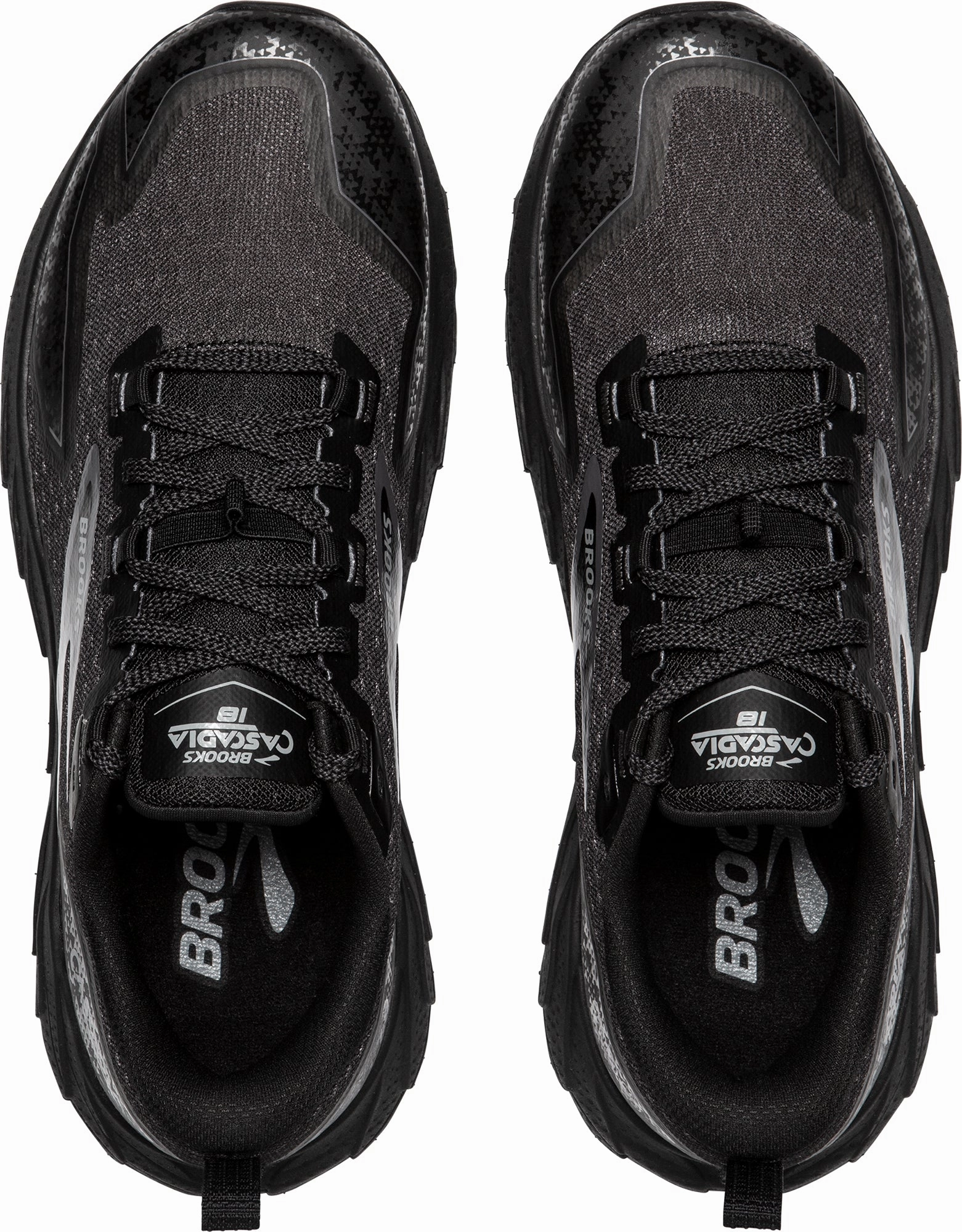 running in a roundabout area shoes Brooks Cascadia 18 Womens Trail Running Shoes - Black