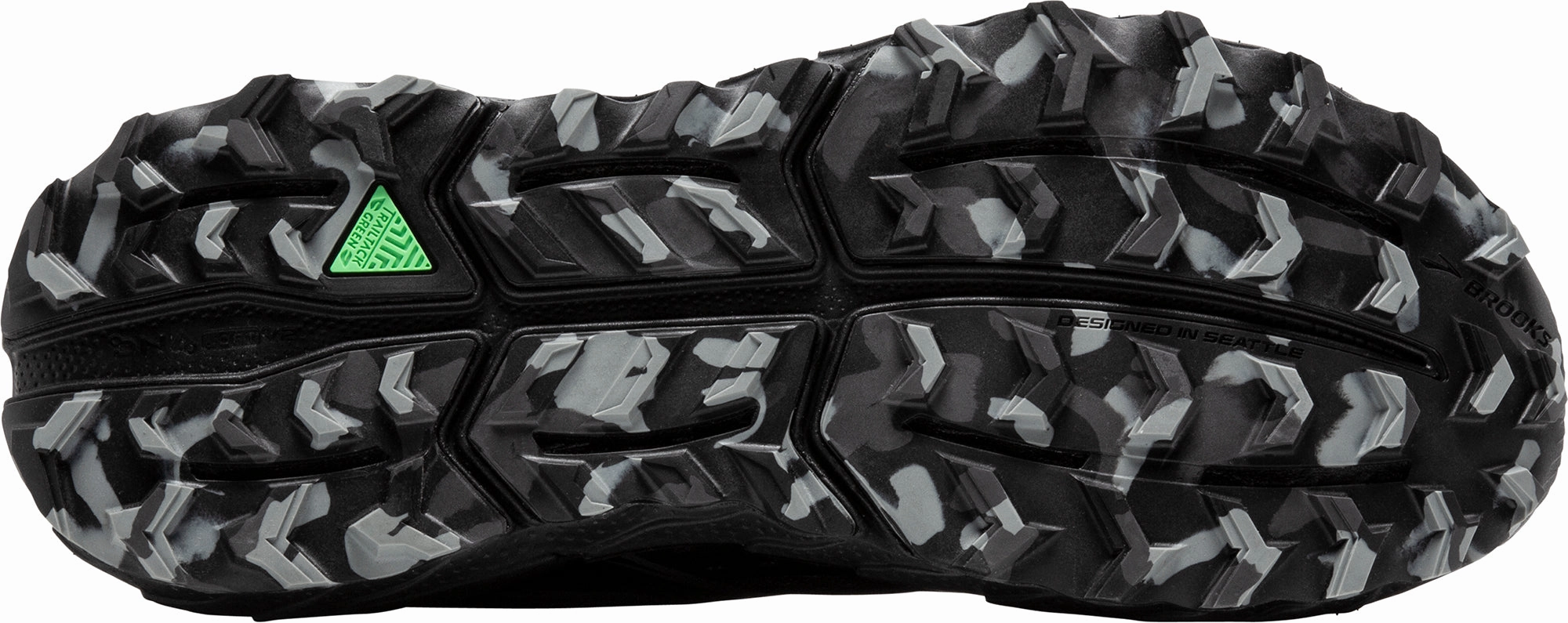 Brooks Cascadia 18 Womens Trail Running Shoes - Black running in a soccer field area shoes