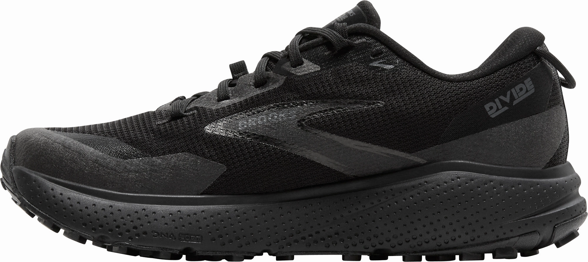 chemical - resistant Brooks Divide 6 GORE-TEX Mens Trail Running Shoes - Black