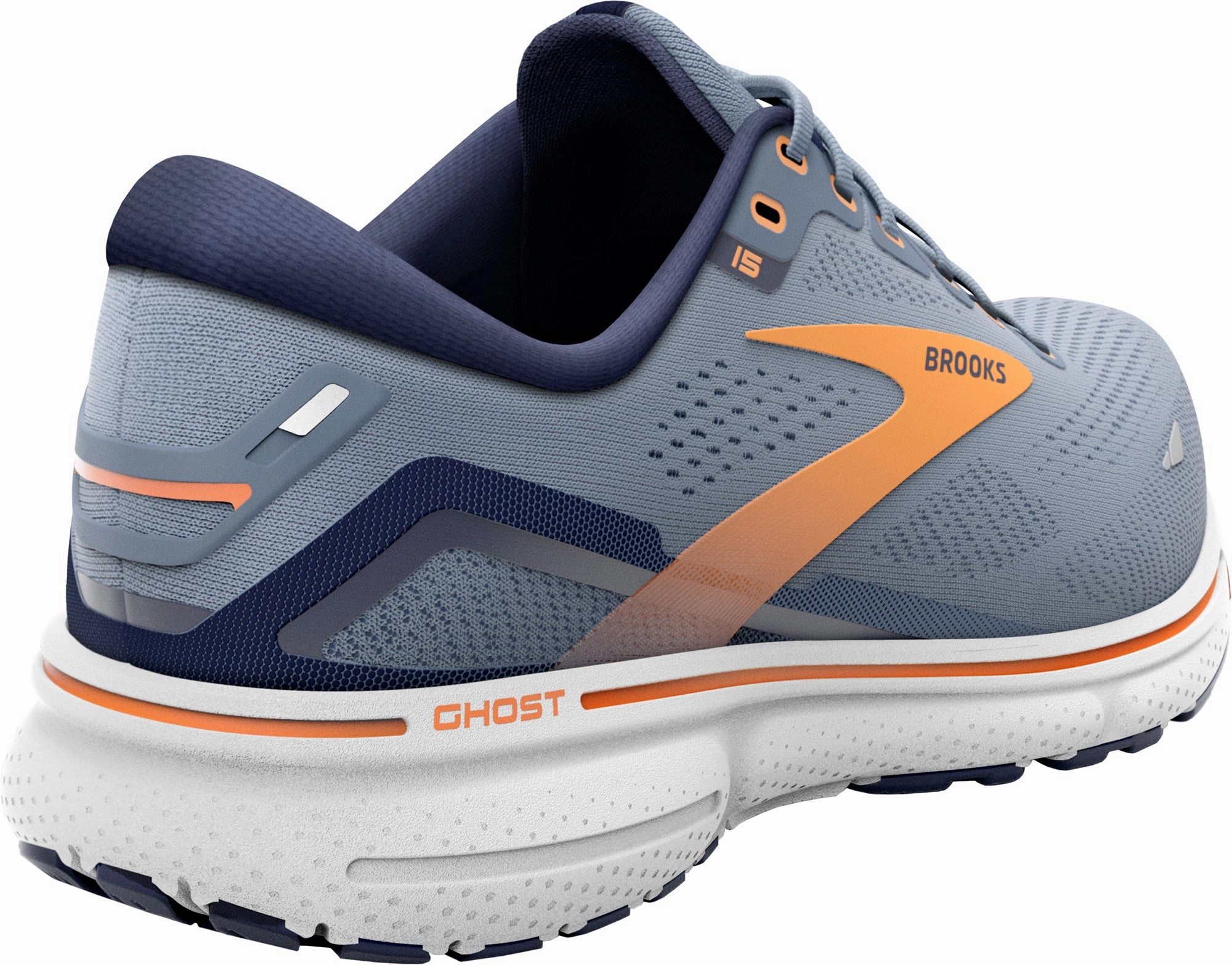 Running Headphones Rolling Motion Guidance Brooks Ghost 15 Mens Running Shoes - Grey