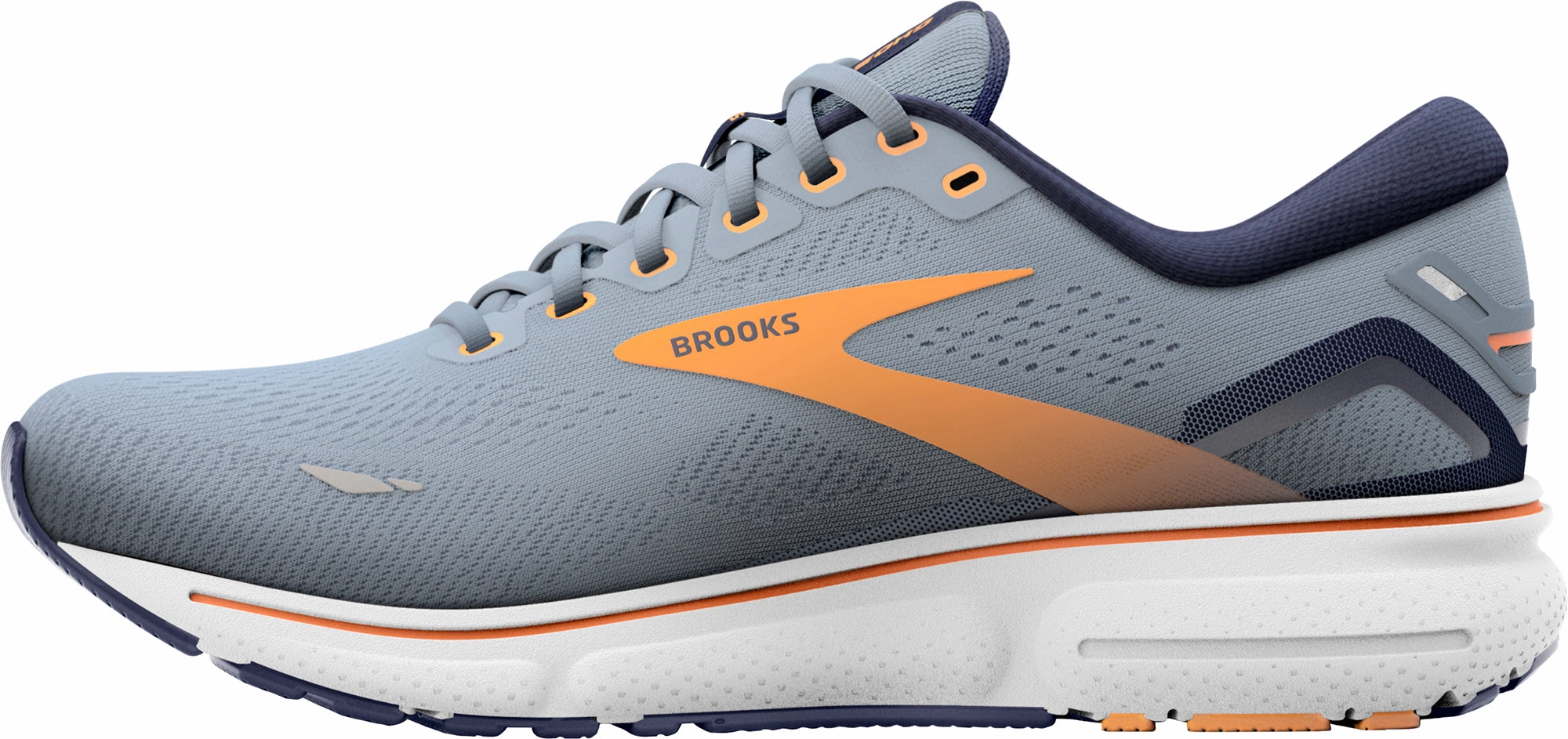 Brooks Ghost 15 Mens Running Shoes - Grey perforated - design