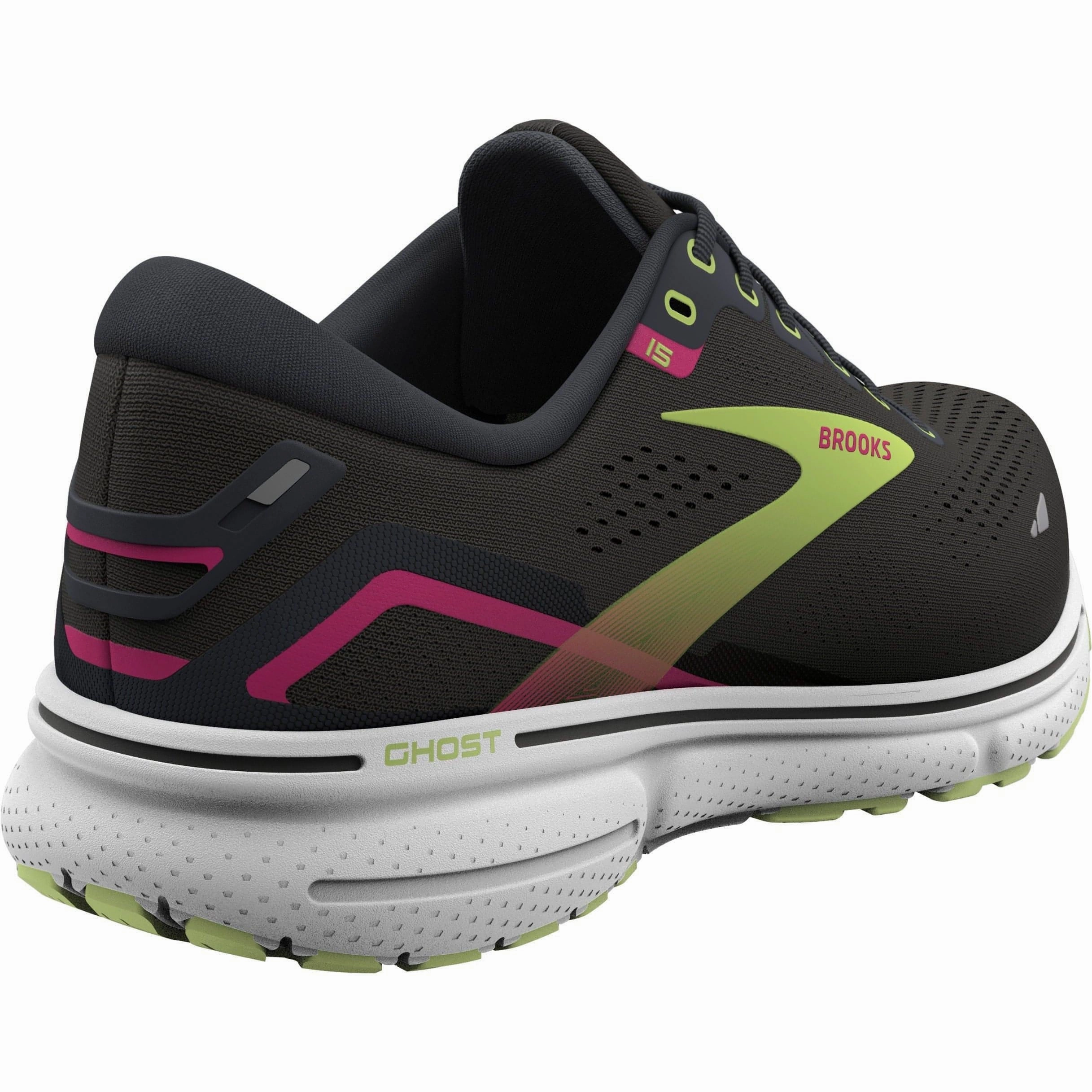 Brooks Ghost 15 Womens Running Shoes - Black bright - colored shoes Daily Jogging