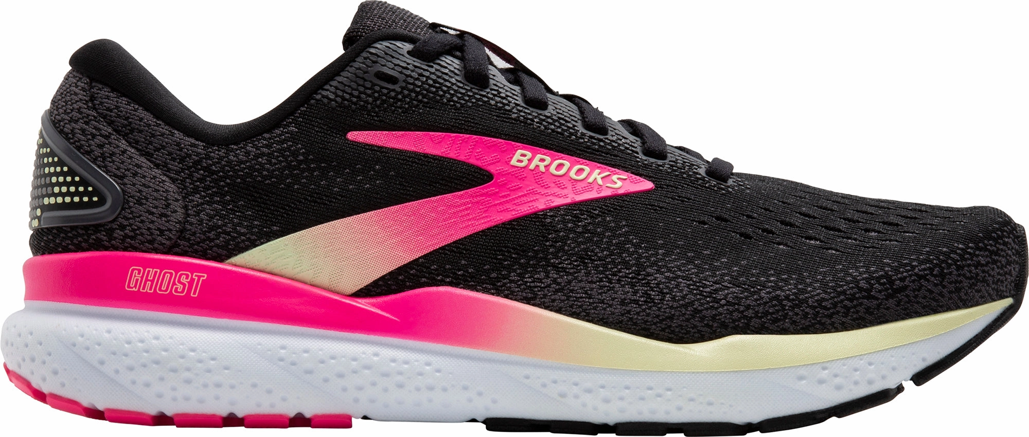 Dynamic Energy Plate comfort features Brooks Ghost 16 NARROW FIT Womens Running Shoes - Black