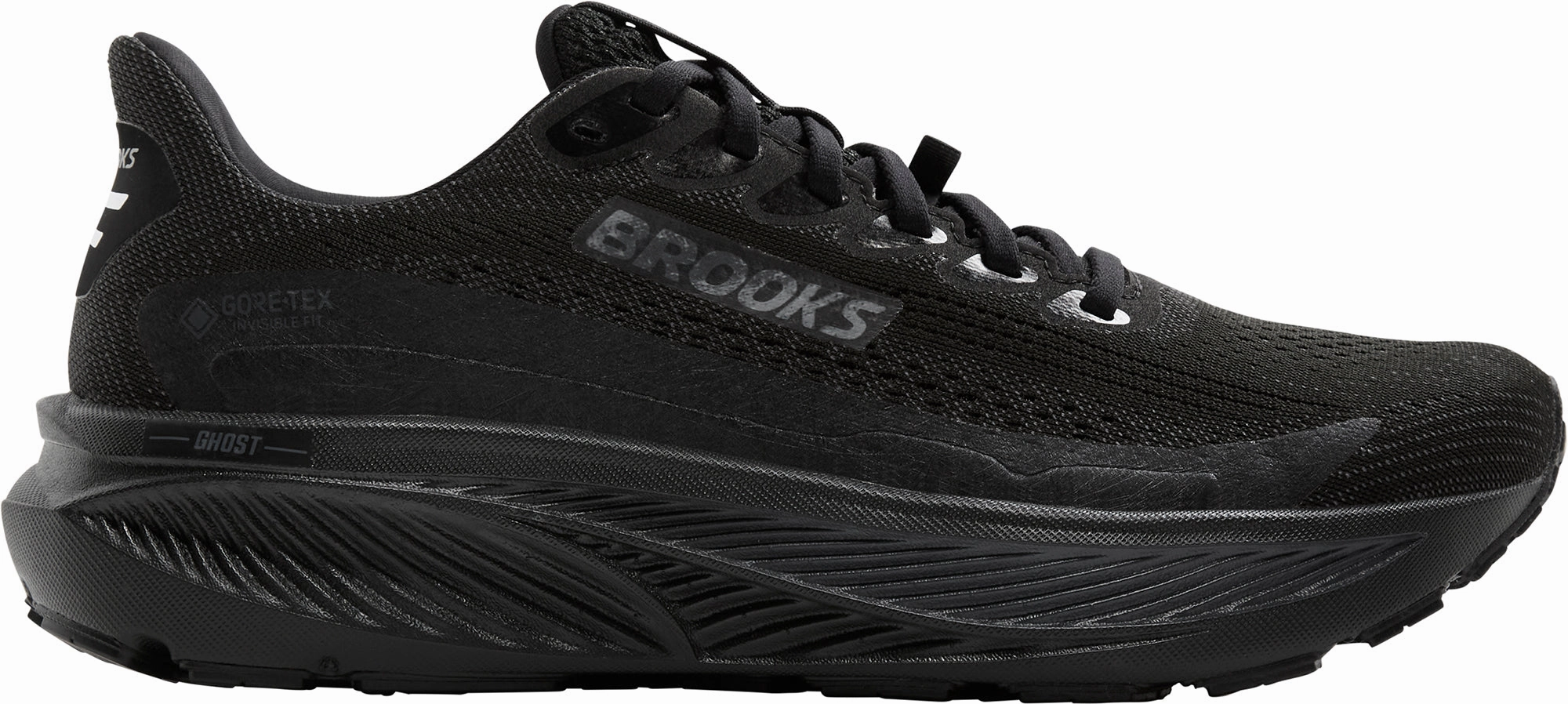Brooks Ghost 17 GORE-TEX Mens Running Shoes - Black Multi Directional Tread Design Stable Midsole
