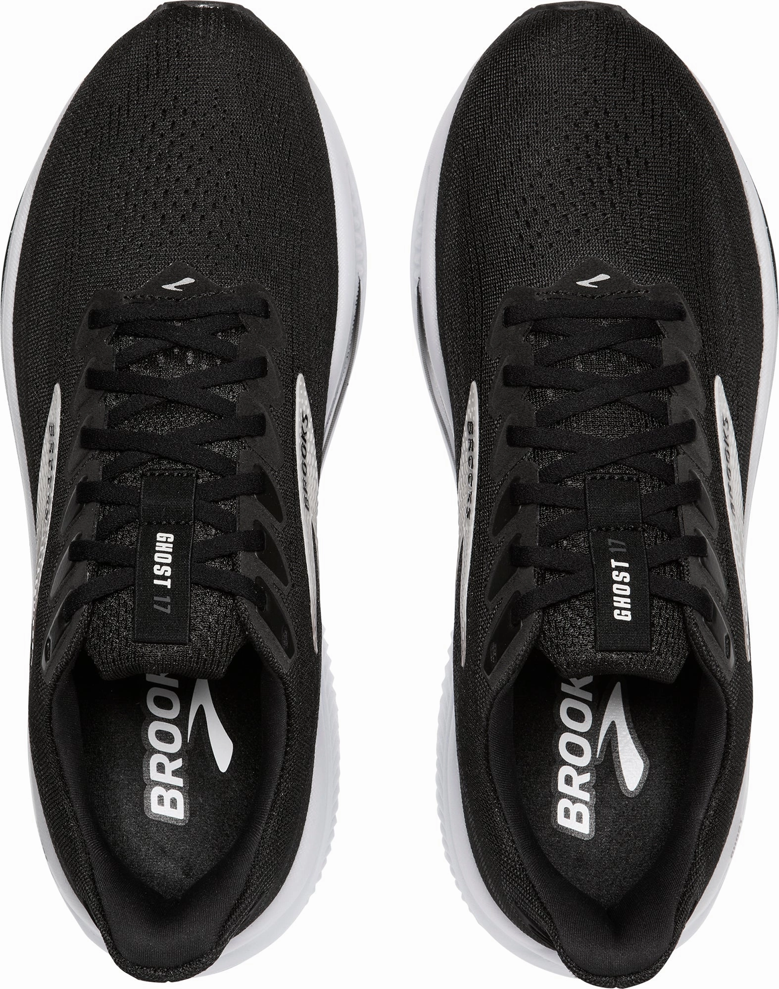 Brooks Ghost 17 Mens Running Shoes - Black Strategic Ventilation Ports seamless socks liner