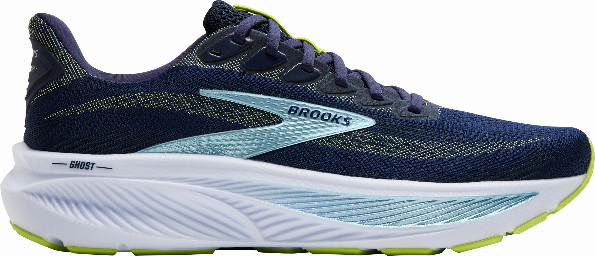 Brooks Ghost 17 WIDE FIT (2E) Mens Running Shoes - Blue antibacterial - feature shoes Activity tracking