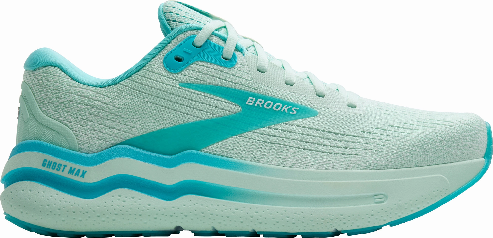 Stability Arch Support Breathable Knit Structure Brooks Ghost Max 2 Mens Running Shoes - Green