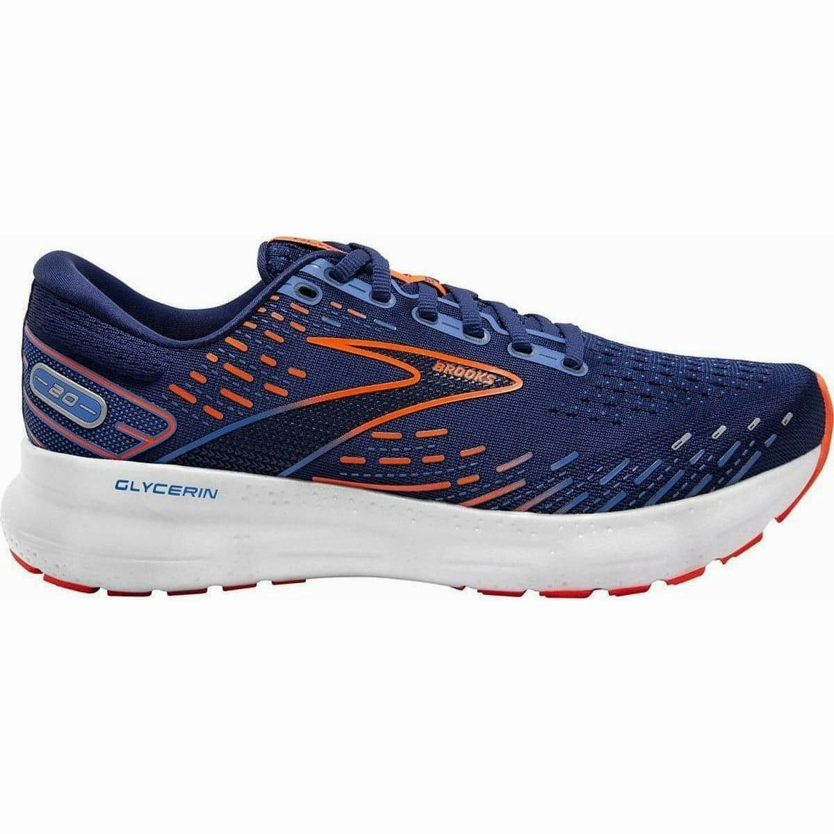Brooks Glycerin 20 Mens Running Shoes - Blue Traction Enhancement Quick Dry Materials