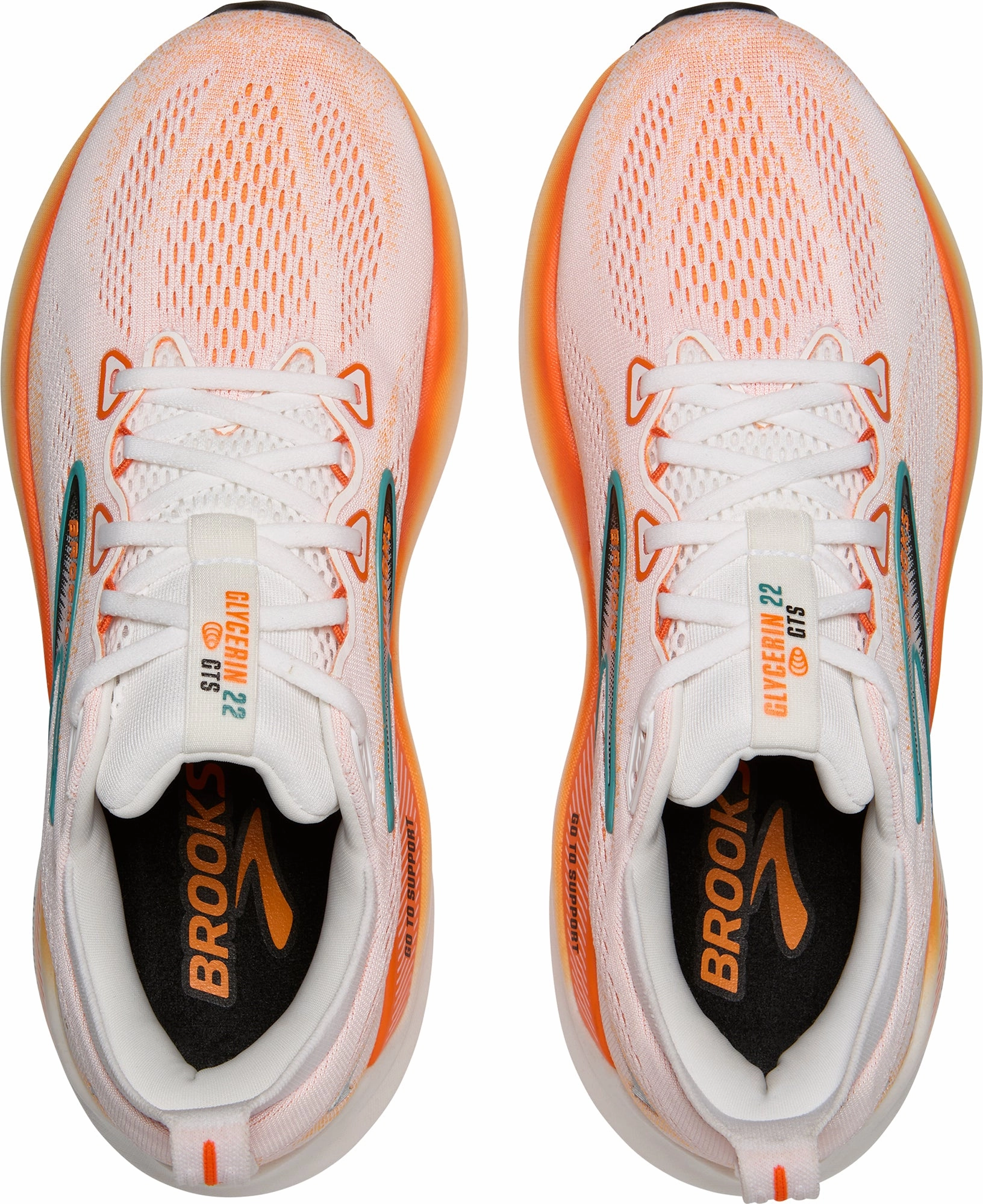 Brooks Glycerin GTS 22 Mens Running Shoes - Orange running in shaded tracks shoes