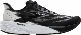 Brooks Launch 11 Womens Running Shoes - Black running with a water bottle