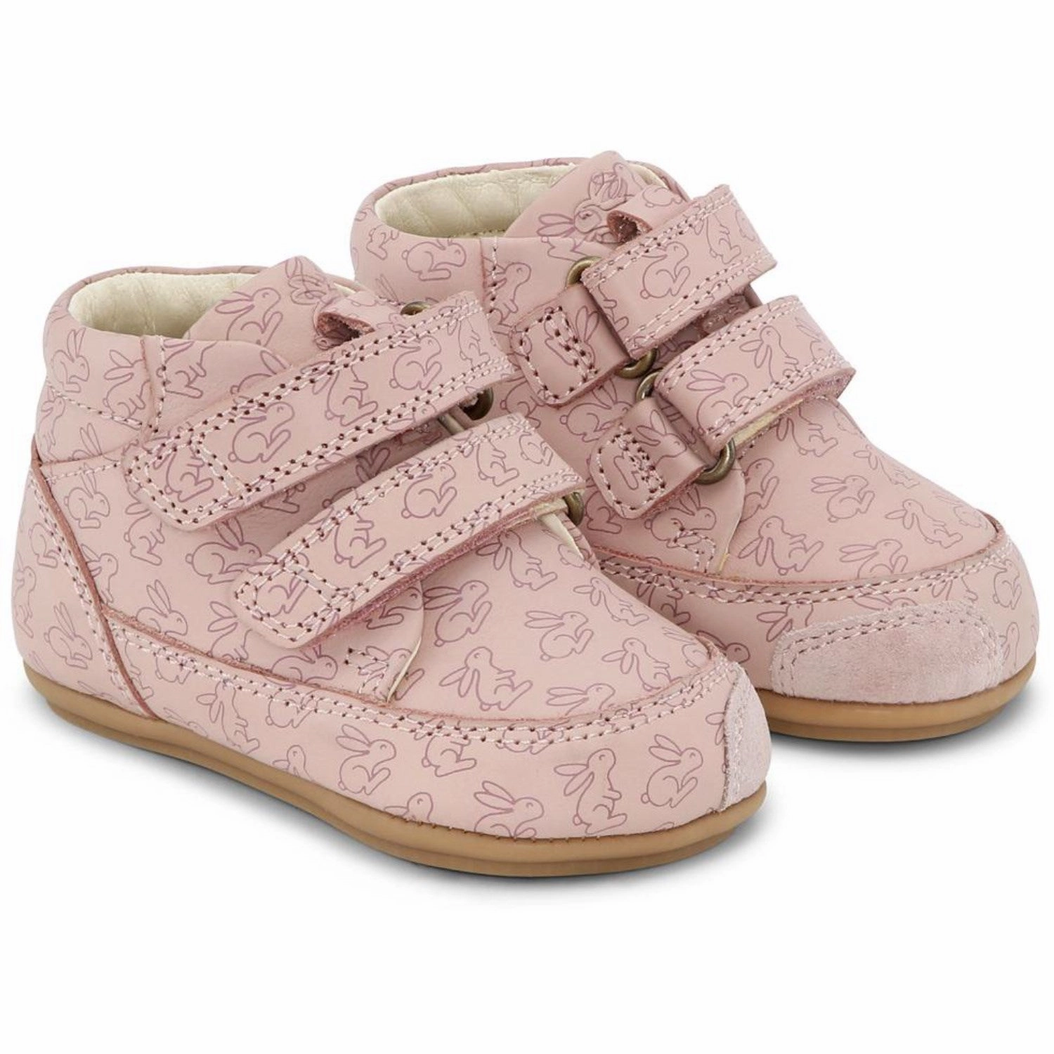 Bundgaard Rabbit Old Rose Prewalker II Strap Moisture Wicking Lining Smooth Sole