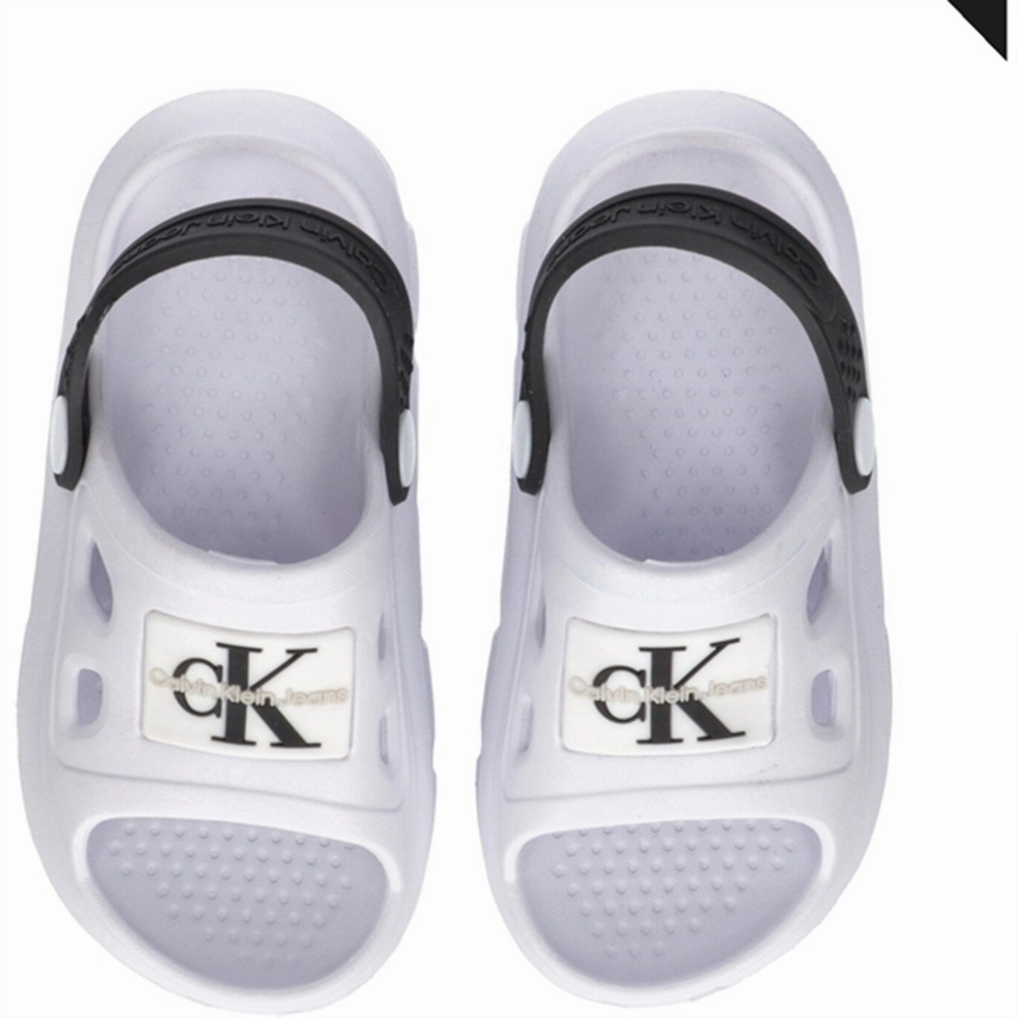Versatile Outdoor Style Platform Sole Calvin Klein Comfy Sandal White/Black
