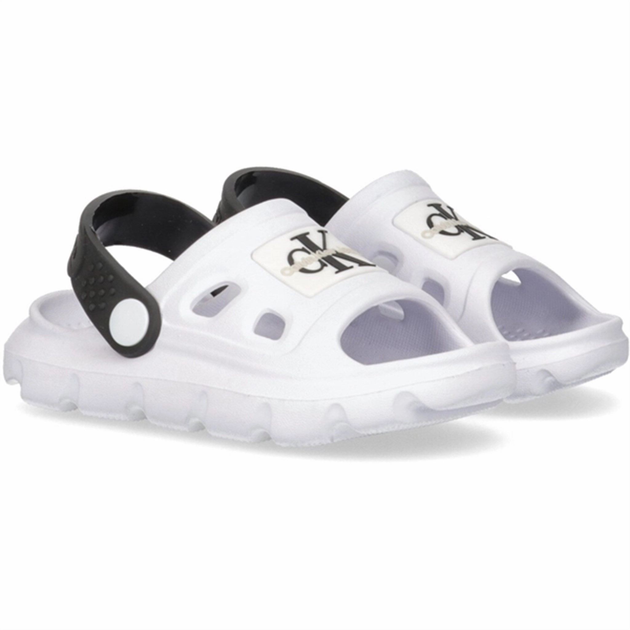 Retro Summer Travel Footwear Calvin Klein Comfy Sandal White/Black