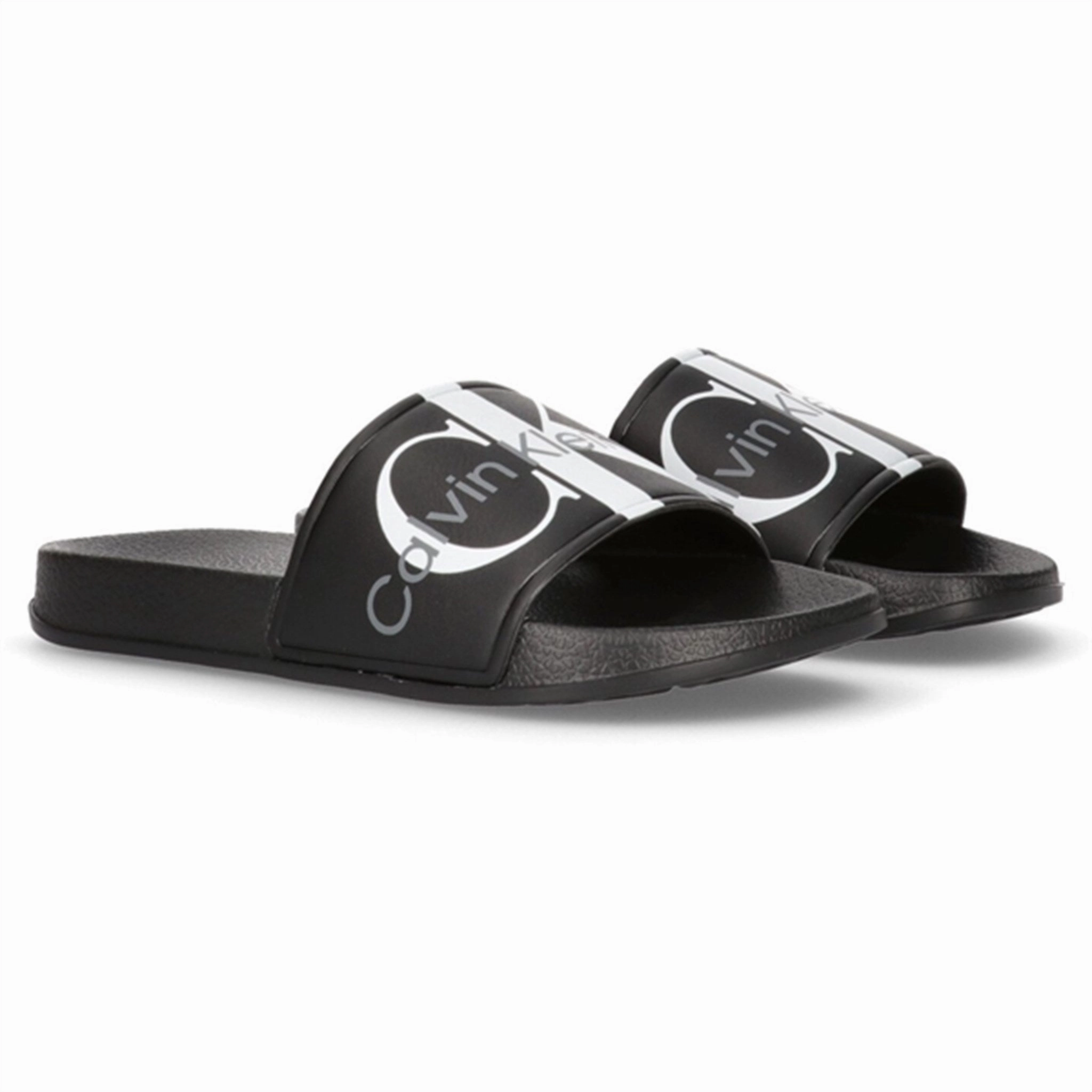 Calvin Klein Logo Pool Slide Black Stylish casual sandals Ventilated Airflow Channels