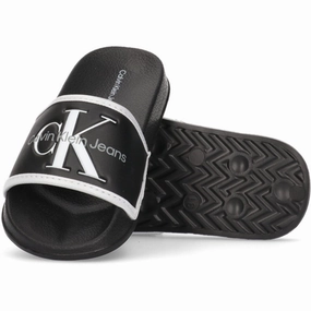 Calvin Klein Logo Pool Slide Black/White Chic Vibe