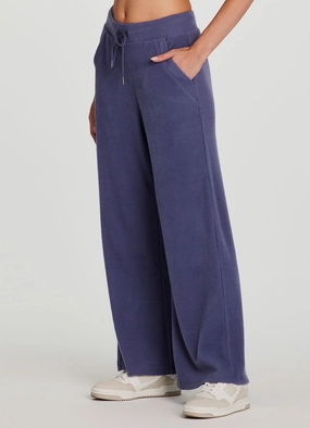 Laidback Ribbed Wide Leg Pant LowProfileWaistband TailoredSilhouette