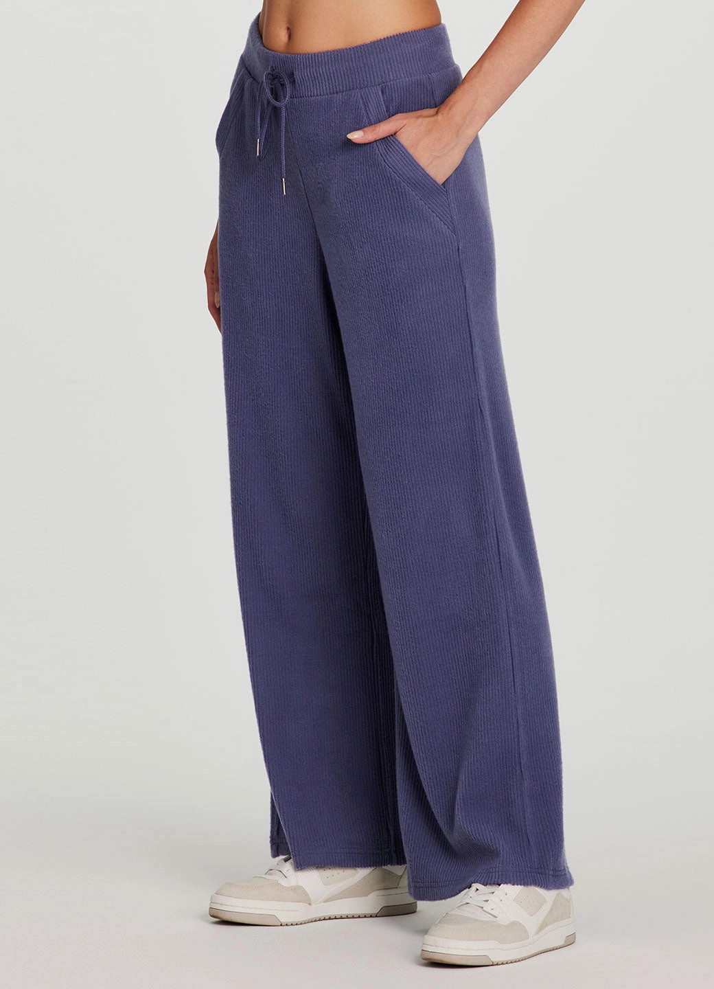 Laidback Ribbed Wide Leg Pant Linen blend Durable Waistband