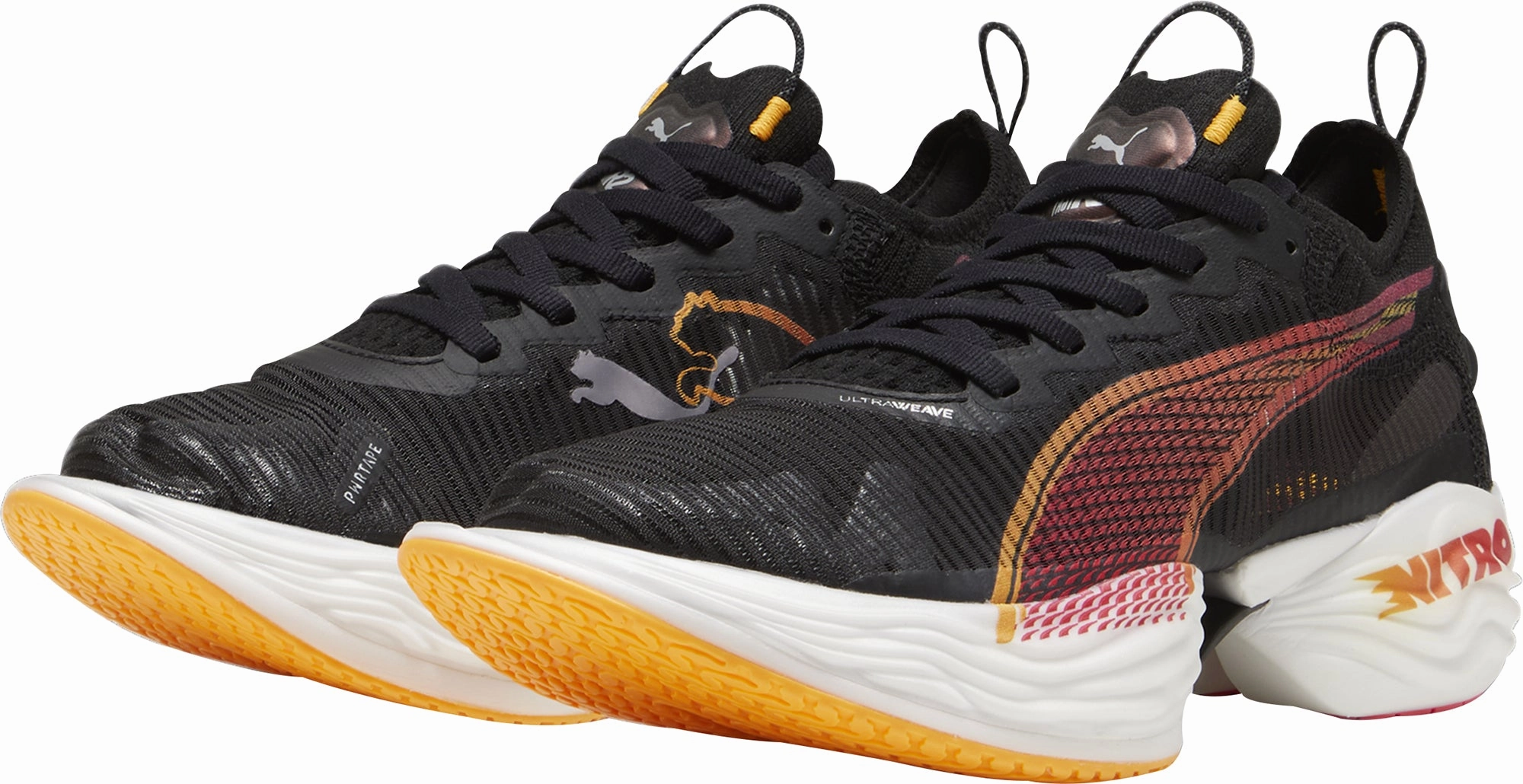 Puma Fast-R Nitro Elite 2 Mens Running Shoes - Black Shock Dispersing Heel Cup Agile Movement