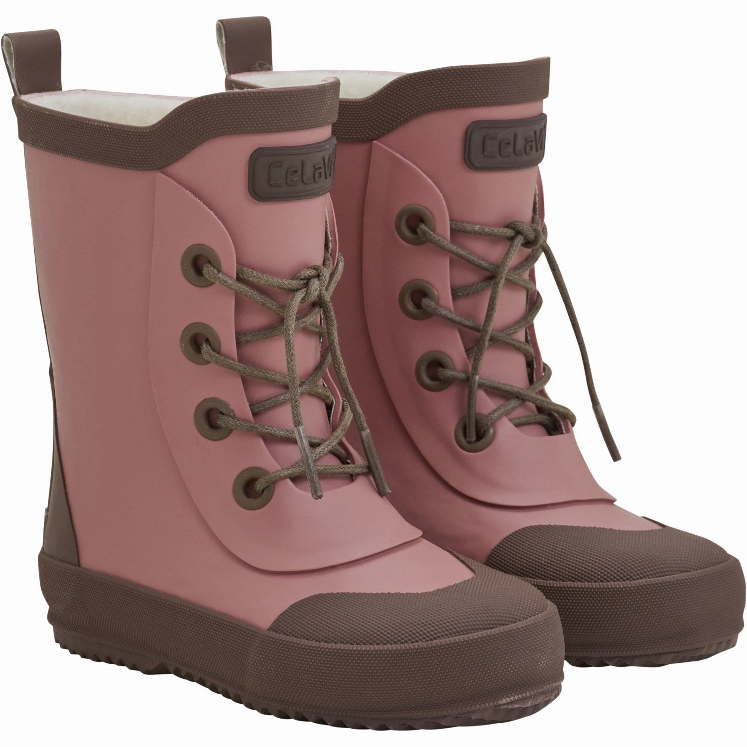 Shear Warm Padded Interior Cold Weather Commuter CeLaVi Brick Dust Thermal Wellies W. Wool Lining