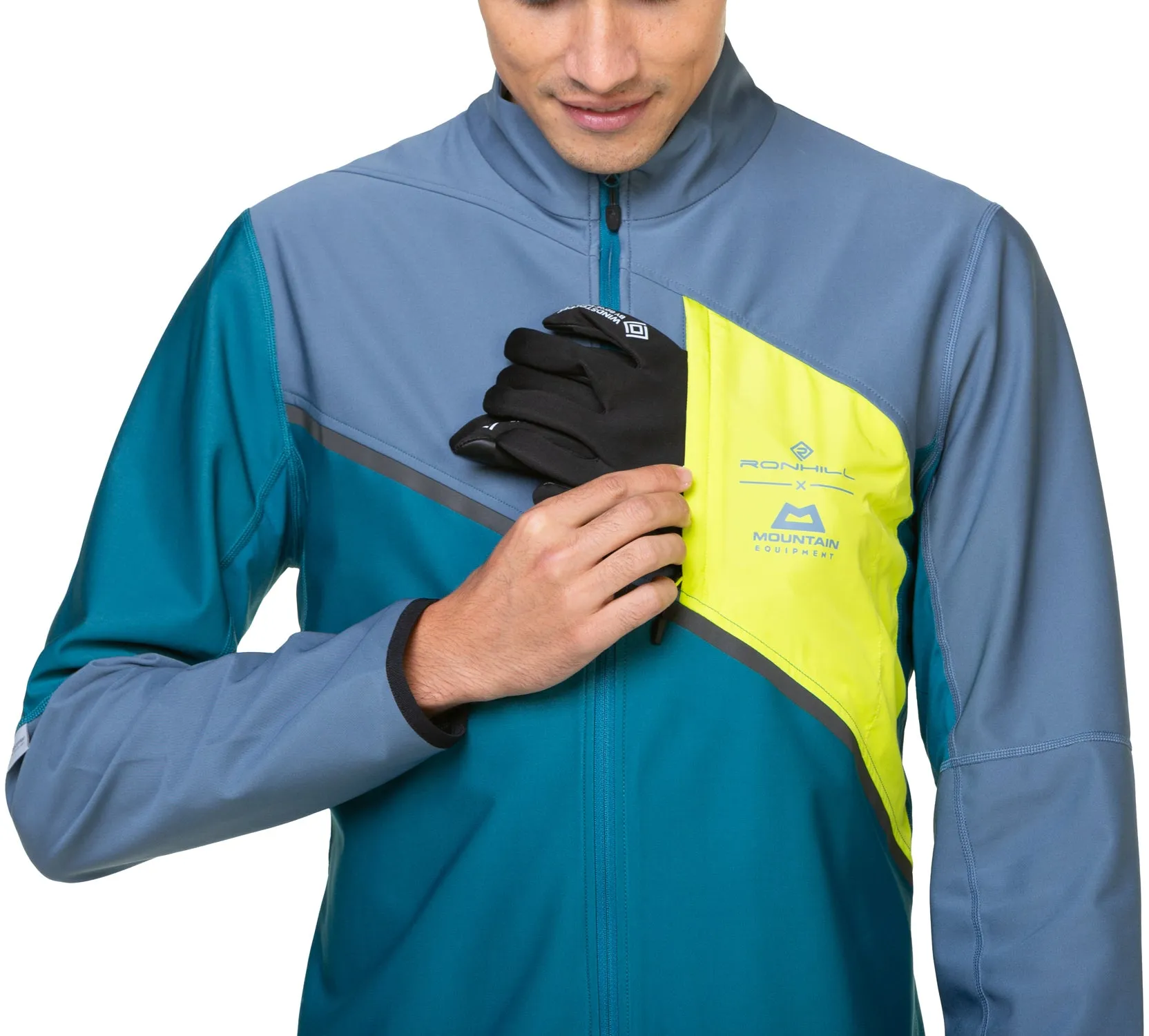 Ronhill Tech GORE-TEX Windstopper Mens Running Jacket - Blue Abrasion resistant