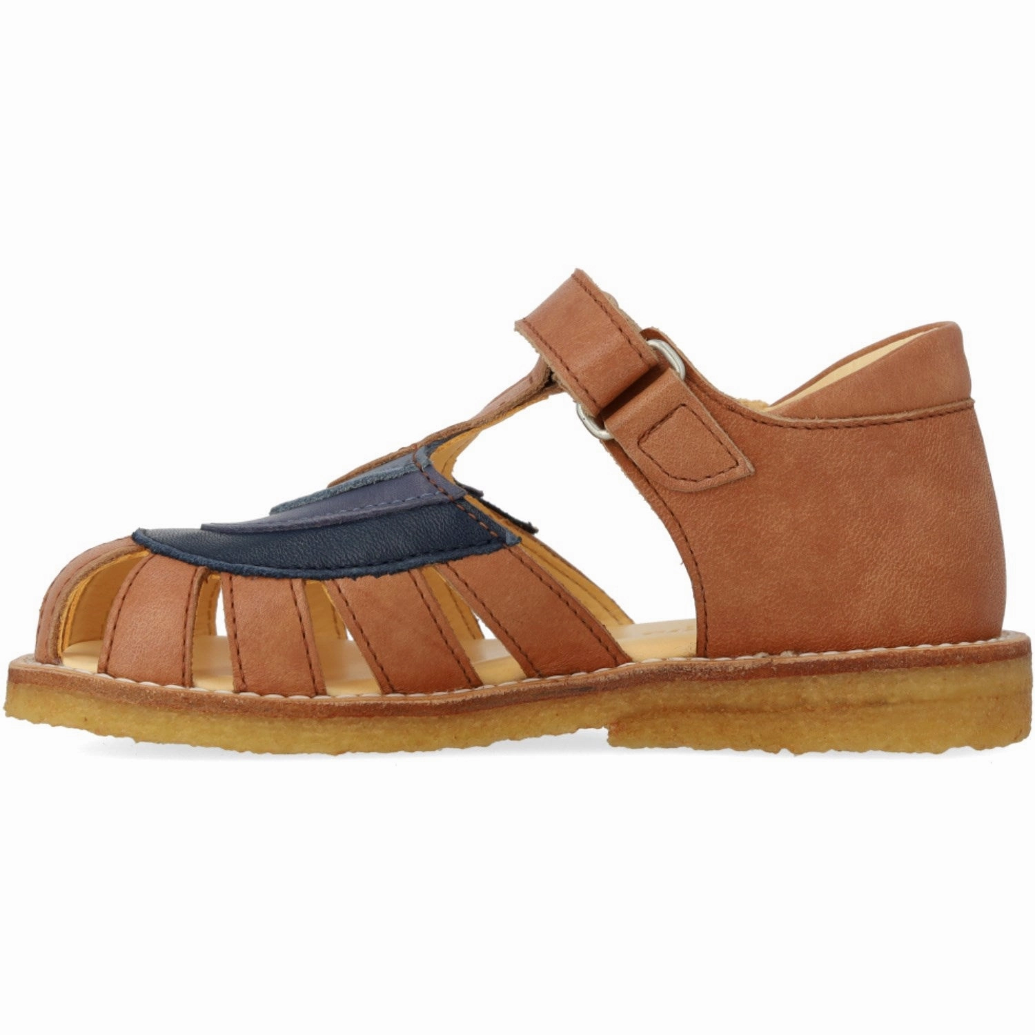 Thermoplastic Elastomer Frame Relaxed Walking Angulus Tan/Navy/Indigo/Blue FAnd Colourblock Regnbuesandal Med Velcro