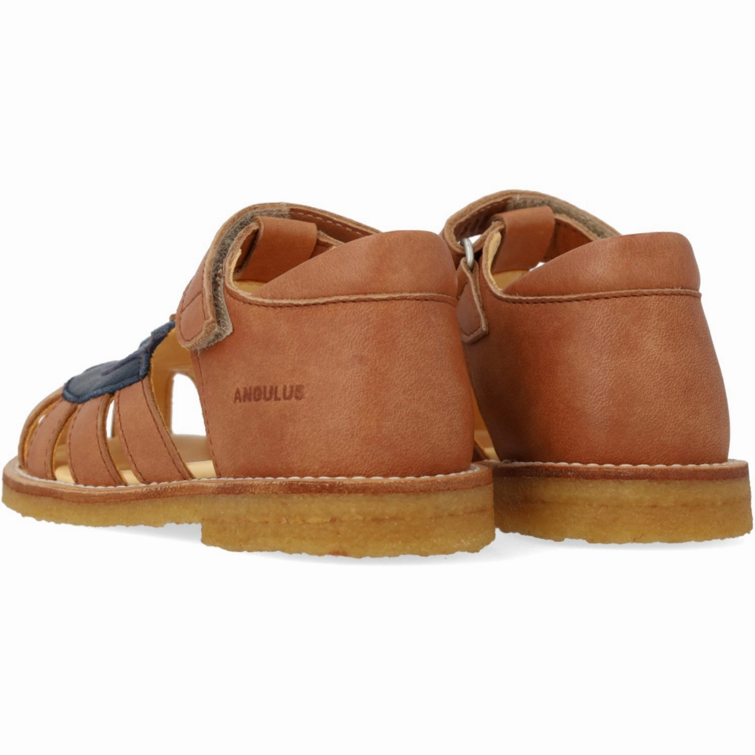 Classic Design Angulus Tan/Navy/Indigo/Blue FAnd Colourblock Regnbuesandal Med Velcro