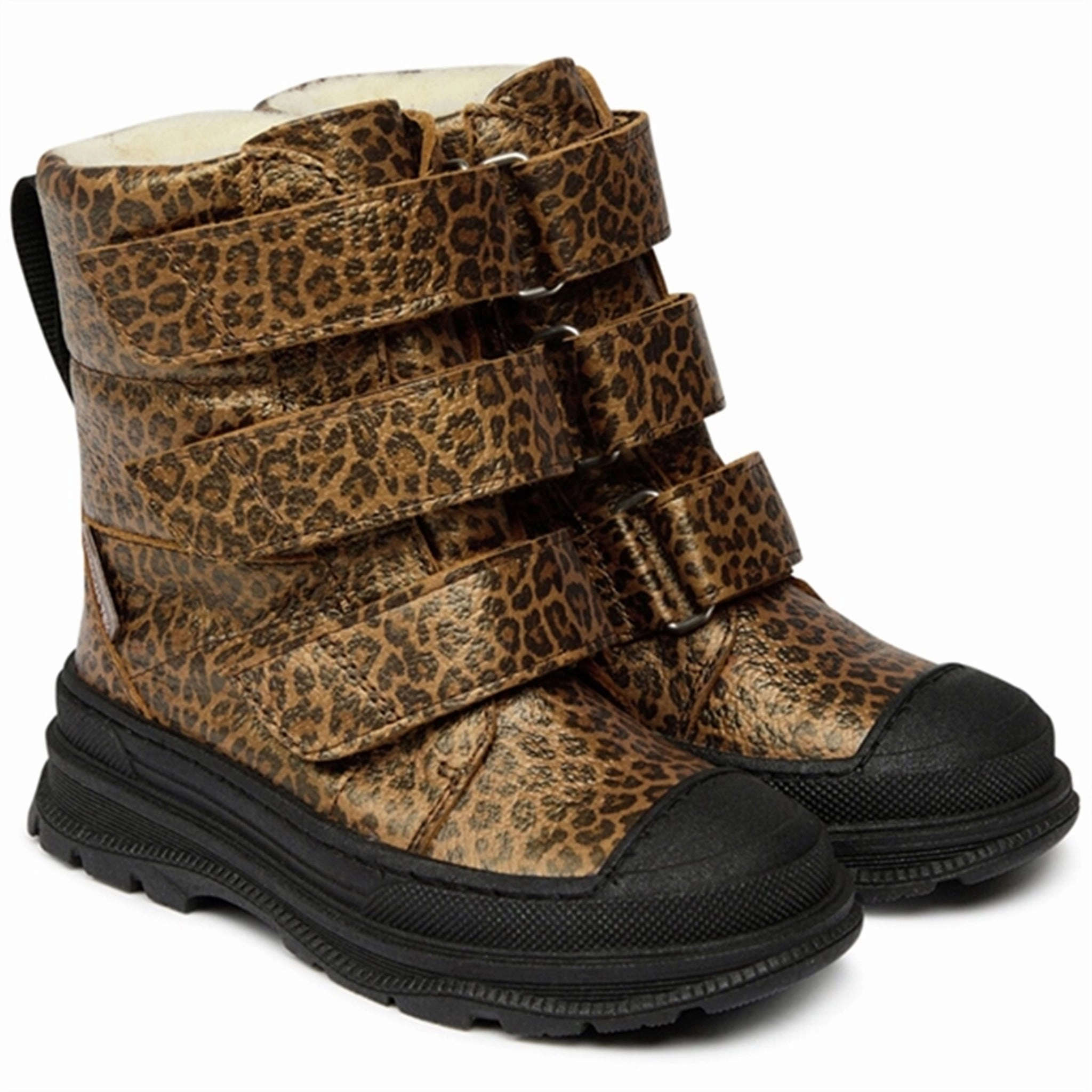 Angulus Tex-Boots w Velcro and Wool Lining Brown Leo Cushioned Step Trail Exploration