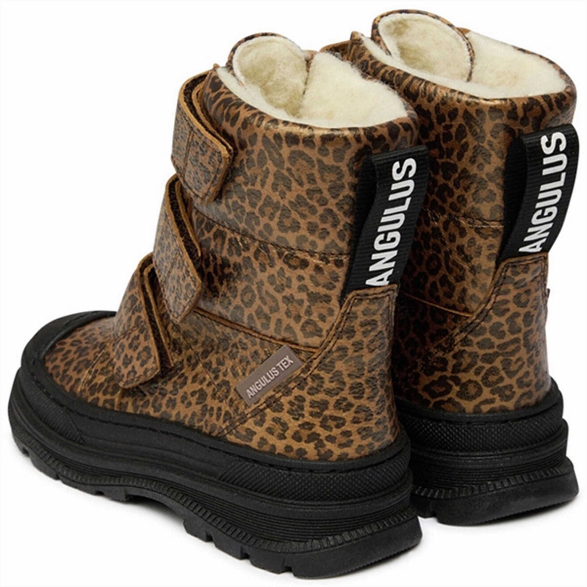 Thermal Core City Walking Angulus Tex-Boots w Velcro and Wool Lining Brown Leo