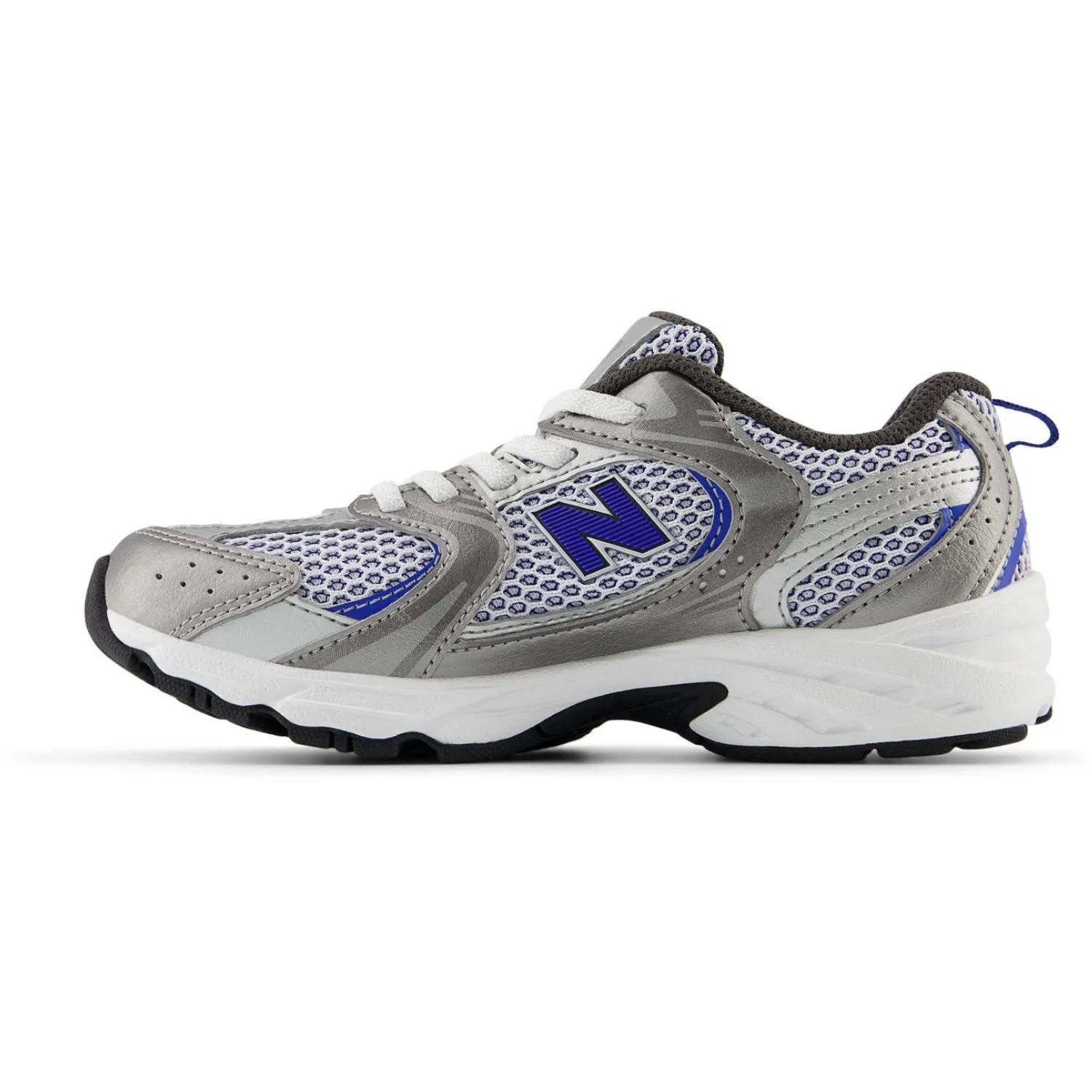 Everyday Favorite New Balance Dark Silver Metallic New Balance 530 Kids Bungee Lace