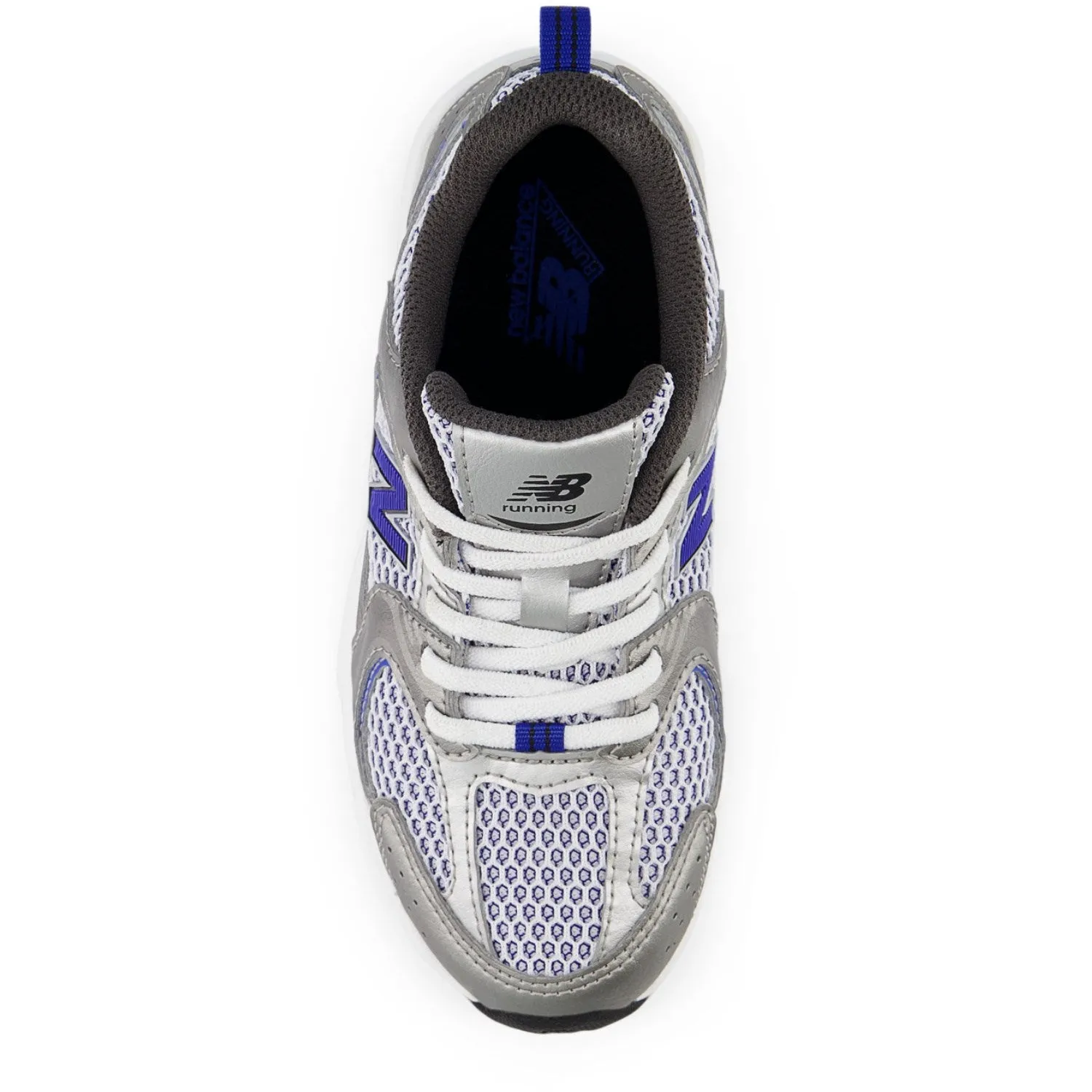 New Balance Dark Silver Metallic New Balance 530 Kids Bungee Lace Work Ready All-around silhouette