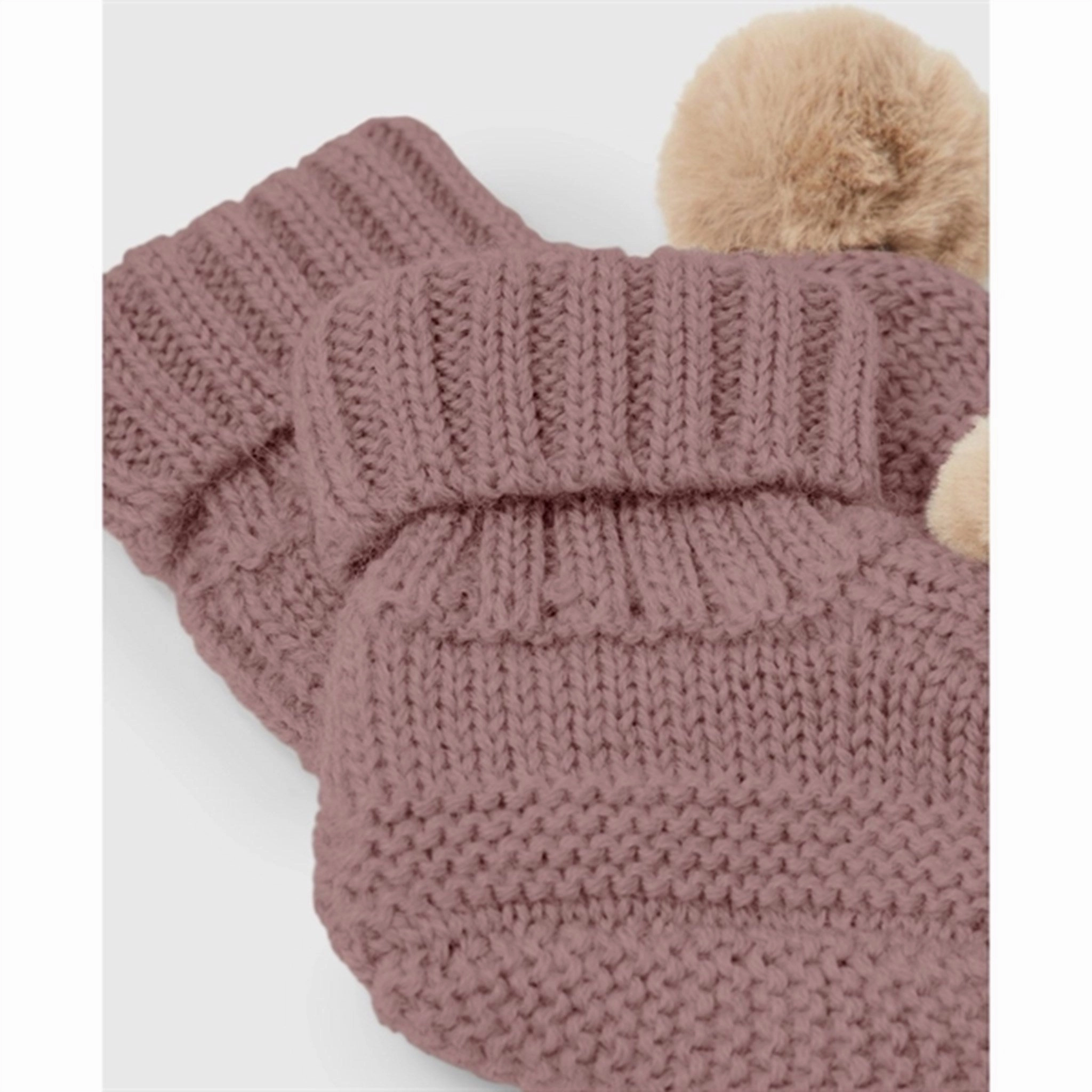 Name it Peppercorn Wrilla Wool Knit Slippers With Pom Pom All Day Fit EVA sole