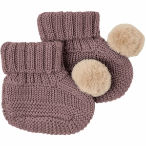 Resilient Cushioning Name it Peppercorn Wrilla Wool Knit Slippers With Pom Pom