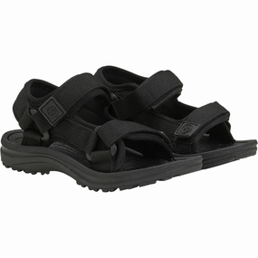 Color Kids Black Colorblock Sandals W. Velcro Ventilated Upper Design