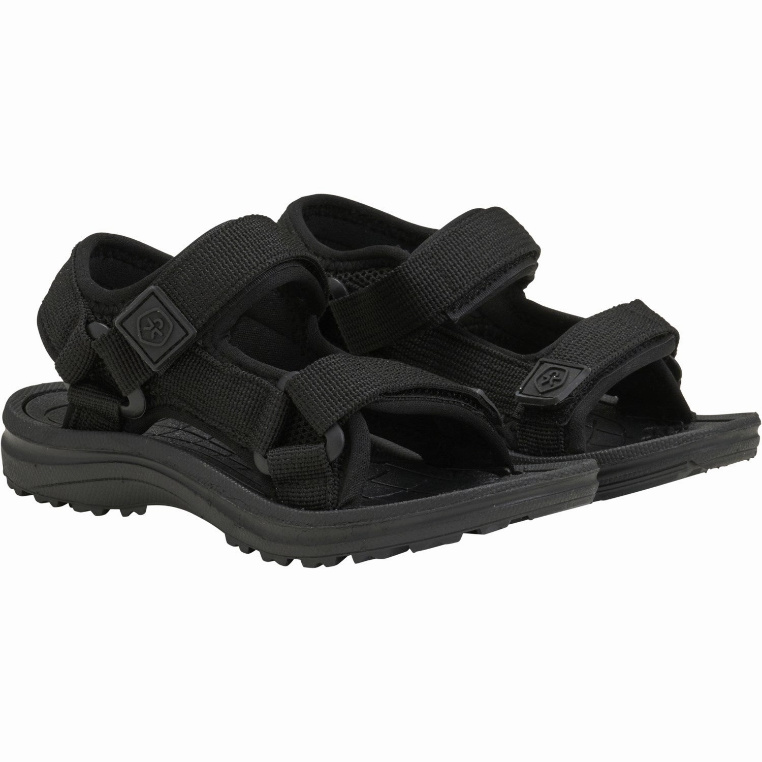 Color Kids Black Colorblock Sandals W. Velcro Ventilated Upper Design
