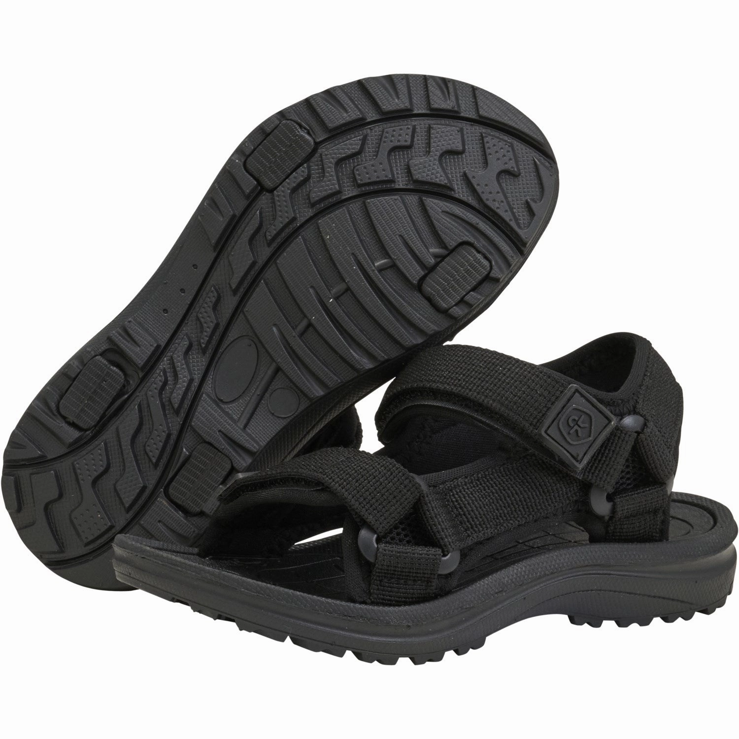 Color Kids Black Colorblock Sandals W. Velcro Anti   Fatigue