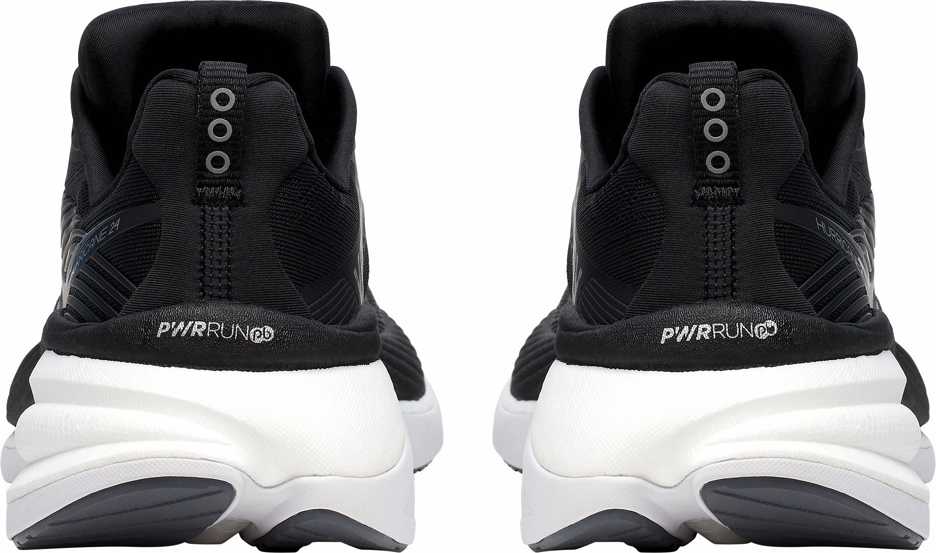 Foot alignment individual shoes Saucony Hurricane 24 Womens Running Shoes - Black