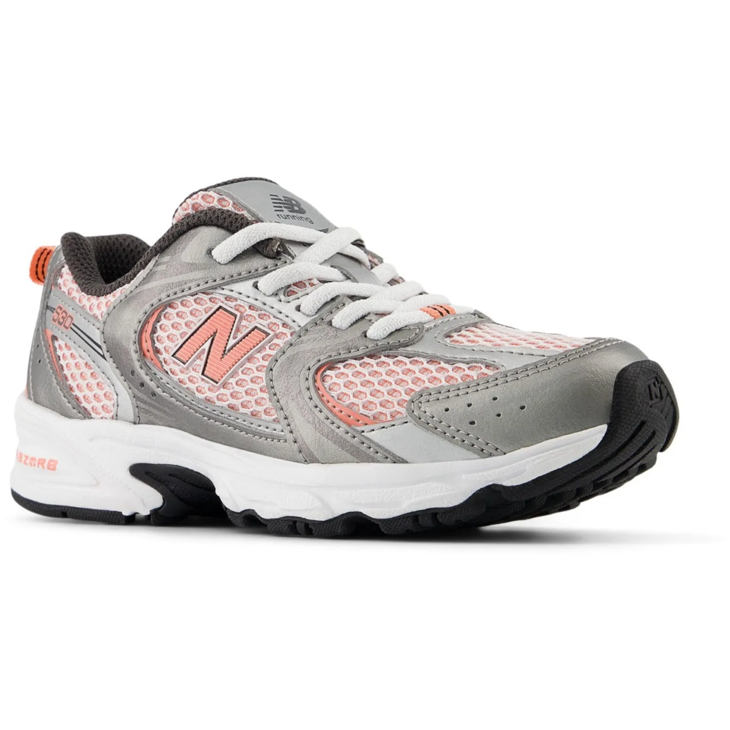 Active Motion New Balance Dark Silver Metallic New Balance 530 Kids Bungee Lace