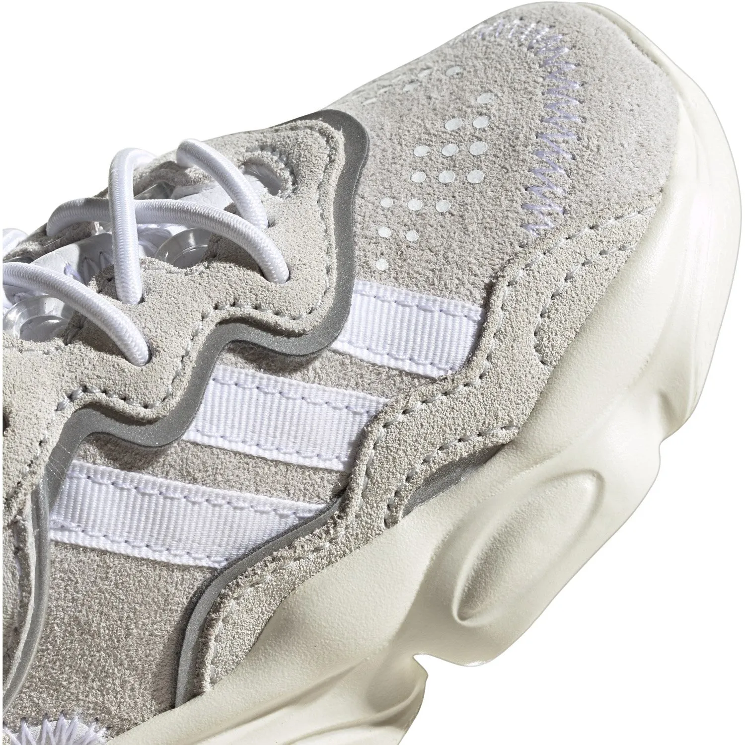 Compression Molded Heel Extended Width Options adidas Originals Crystal White/Cloud White/Off White Ozweego El I Sneakers