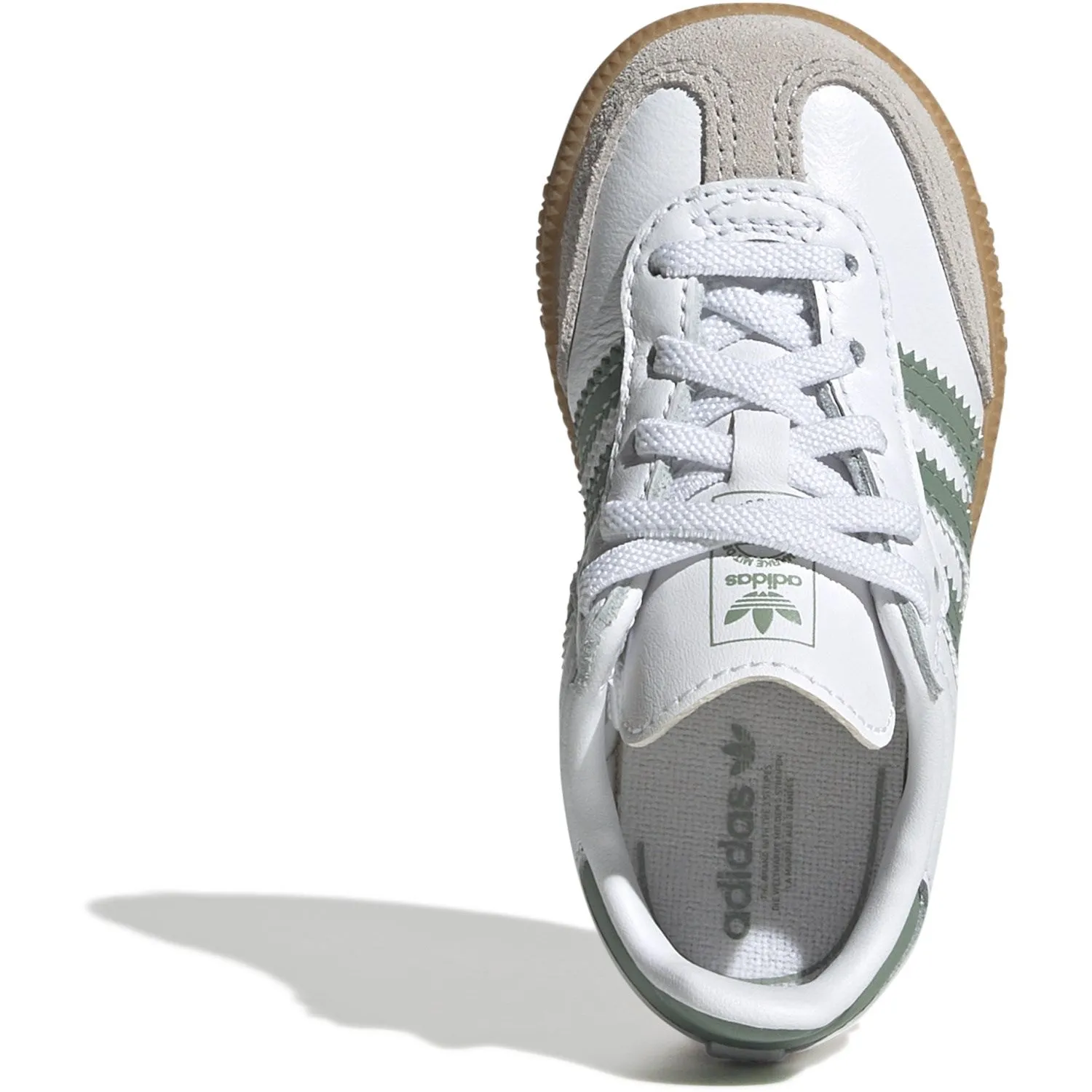 adidas Originals Ftwr White/Silver Green/Gum 3 Samba Og El I Sneakers Balanced Stack Height Heat Dissipating