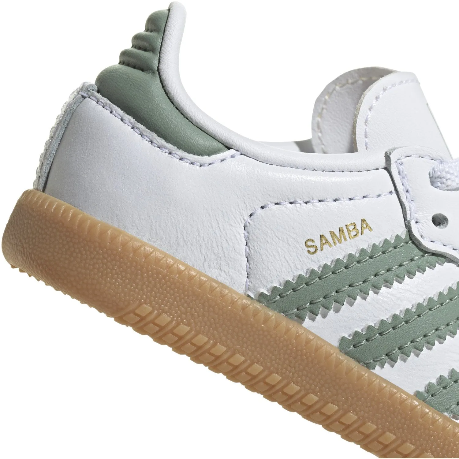 adidas Originals Ftwr White/Silver Green/Gum 3 Samba Og El I Sneakers Stitched Detailing