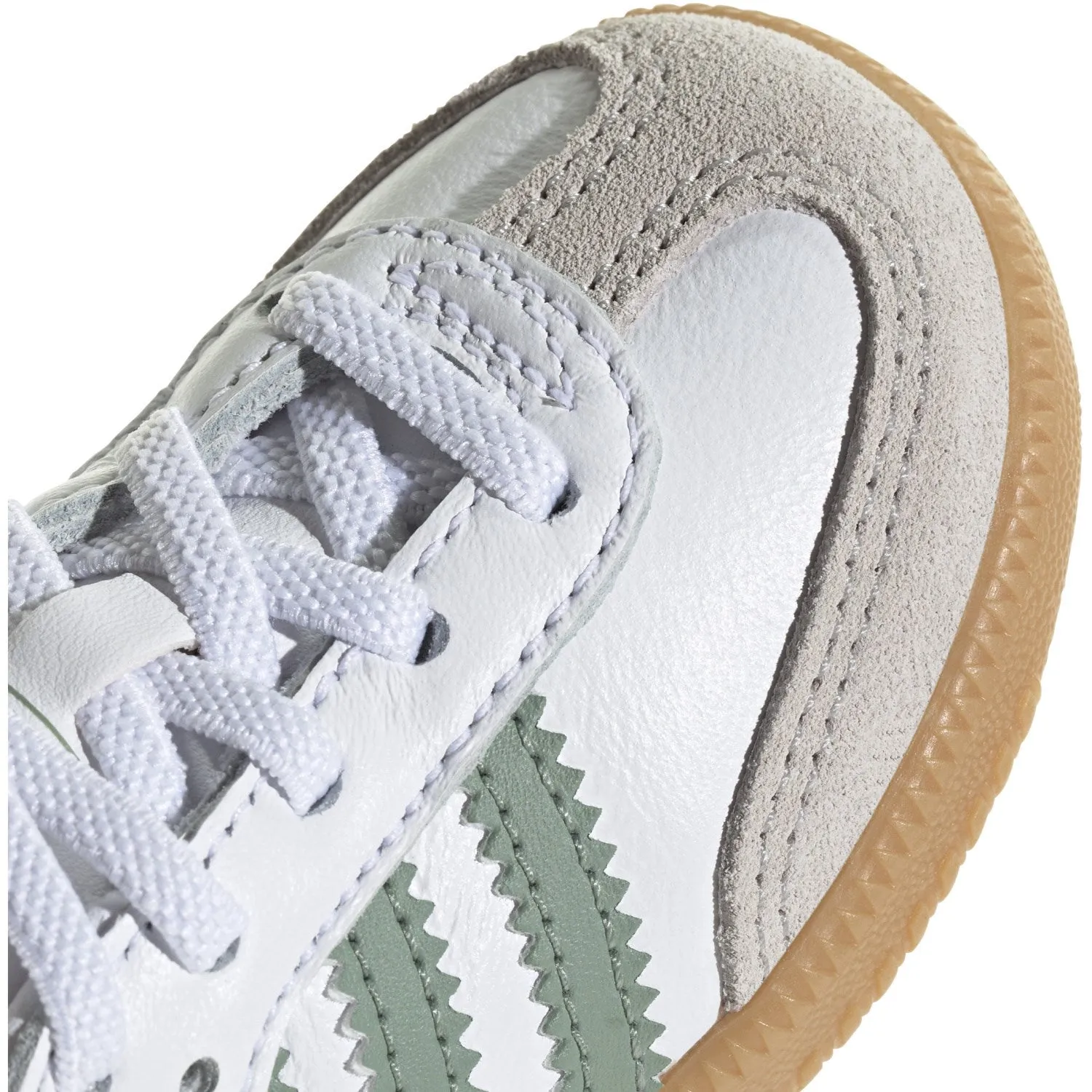 adidas Originals Ftwr White/Silver Green/Gum 3 Samba Og El I Sneakers Flexible Sole Design Everyday Performance