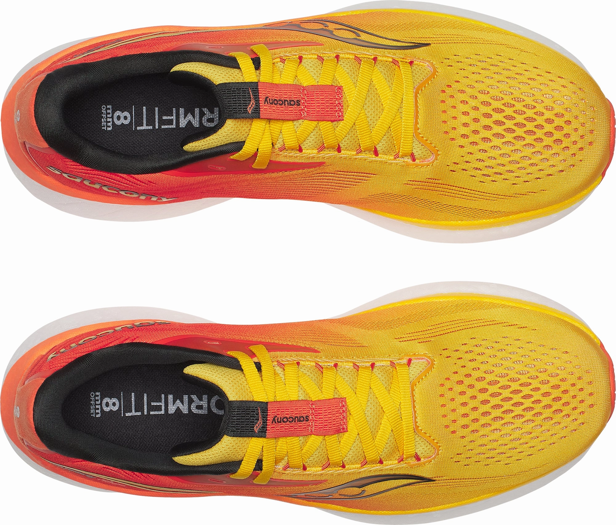 LeatherDurability faster recovery Saucony Ride 18 Mens Running Shoes - Yellow