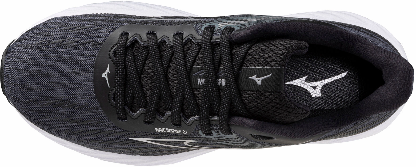 Pressure Dispersion Plate endurance training running shoes Mizuno Wave Inspire 21 Womens Running Shoes - Black