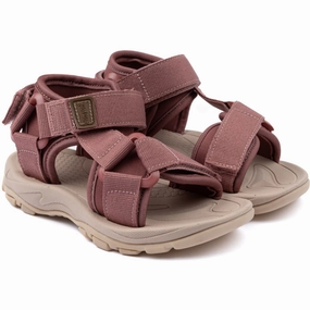 Pom Pom Withered Rose Trecking Sandal Velcro Reinforced toe Comfortable Midsole
