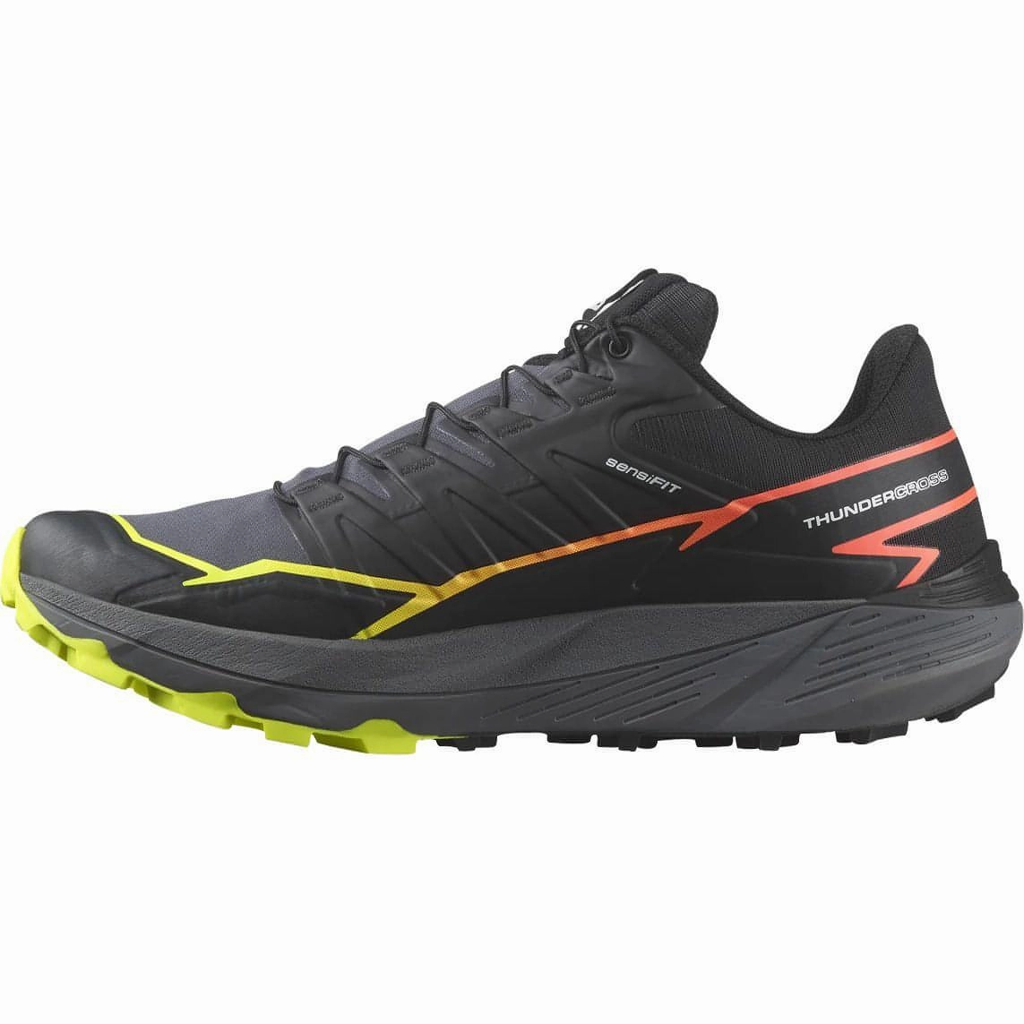 style - focused continuous running shoe adaptability Salomon Thundercross Mens Trail Running Shoes - Black