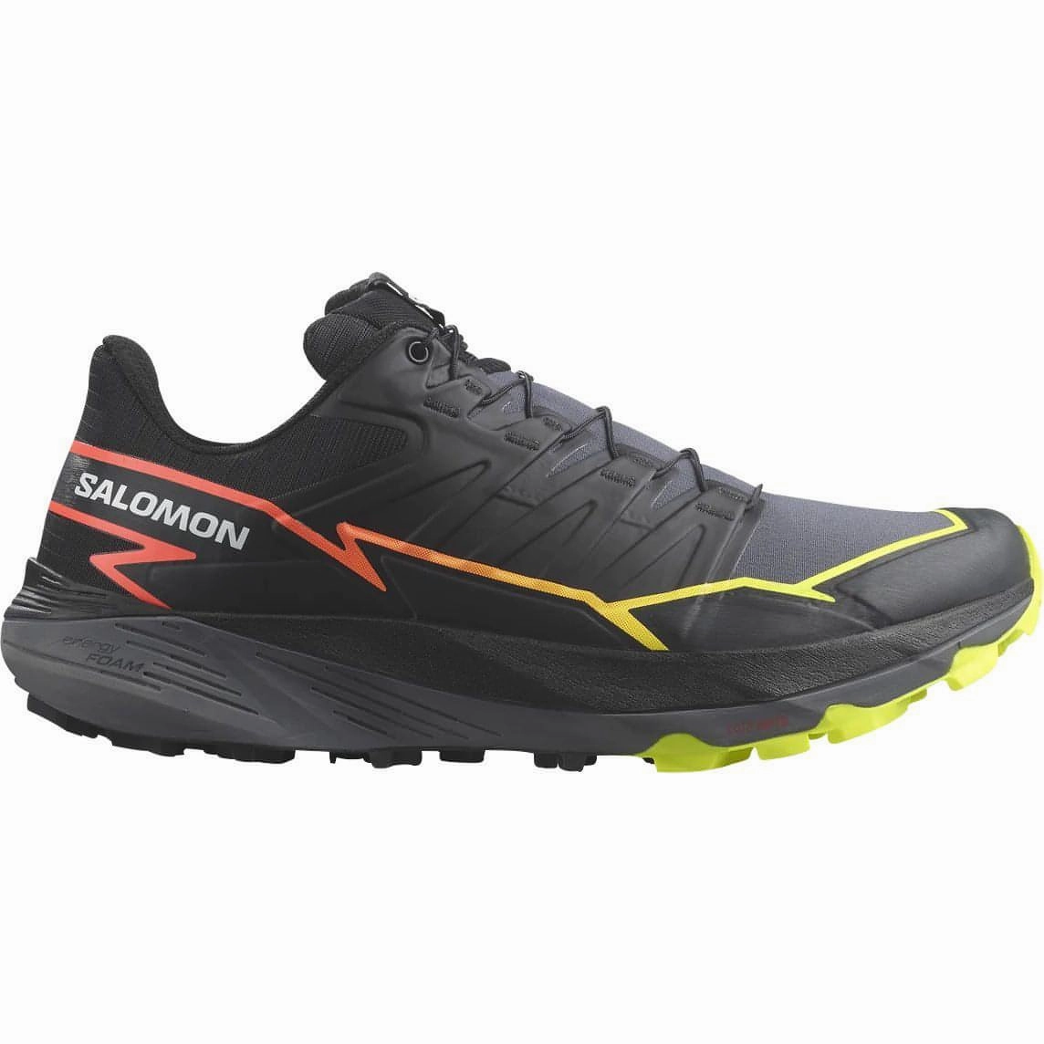 Salomon Thundercross Mens Trail Running Shoes - Black running in a bus station area shoes slow running shoe efficiency